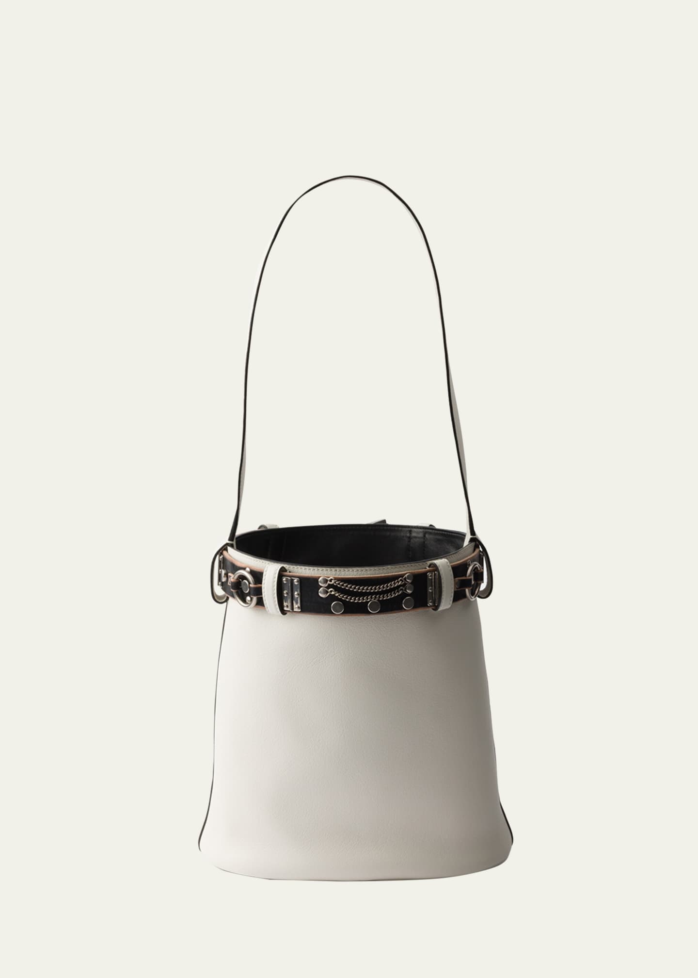 Prada Studded Buckle Leather Bucket Bag Image 3 of 5