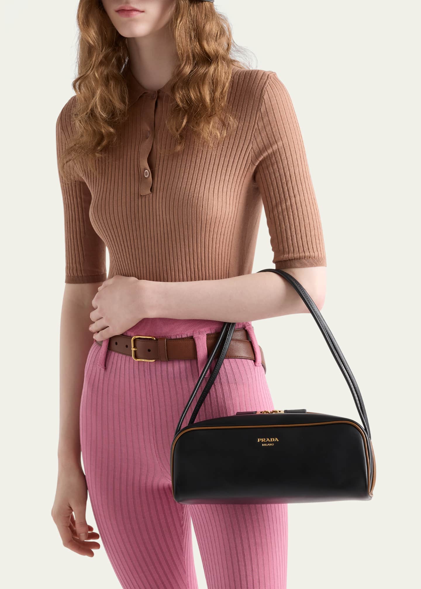 Prada Swing Bicolor Leather Shoulder Bag Image 2 of 5