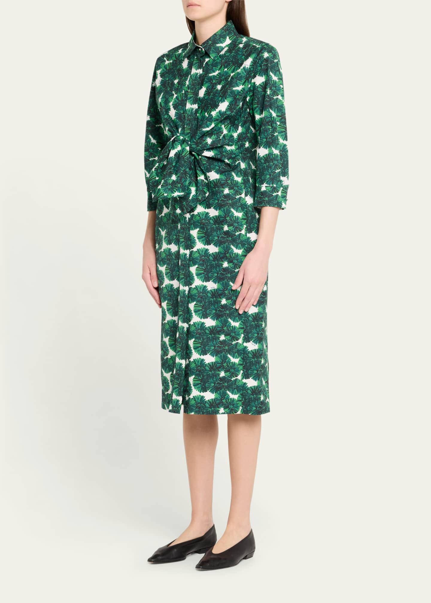 【送料 関税込】’S Max Mara Cuore floral midi dress Cotton-blend jacquard midi dress in grey - S Max Mara