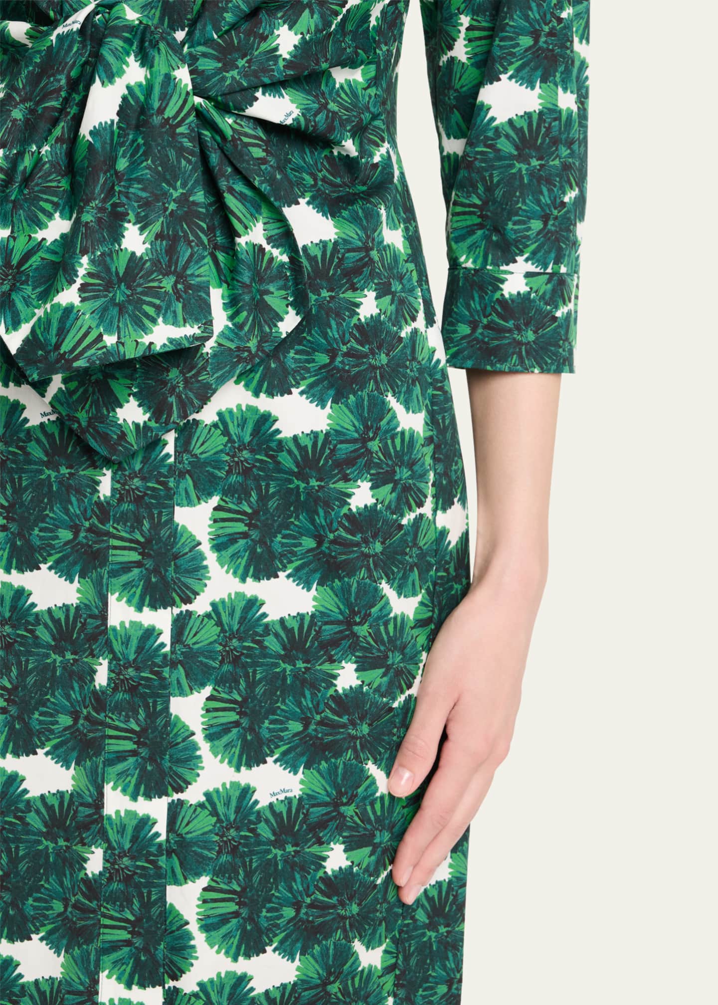 ★Max Mara★Maremma プリントポプリンシャツドレス Max Mara Maremma Floral Waist-Tie Midi Shirtdress - Bergdorf