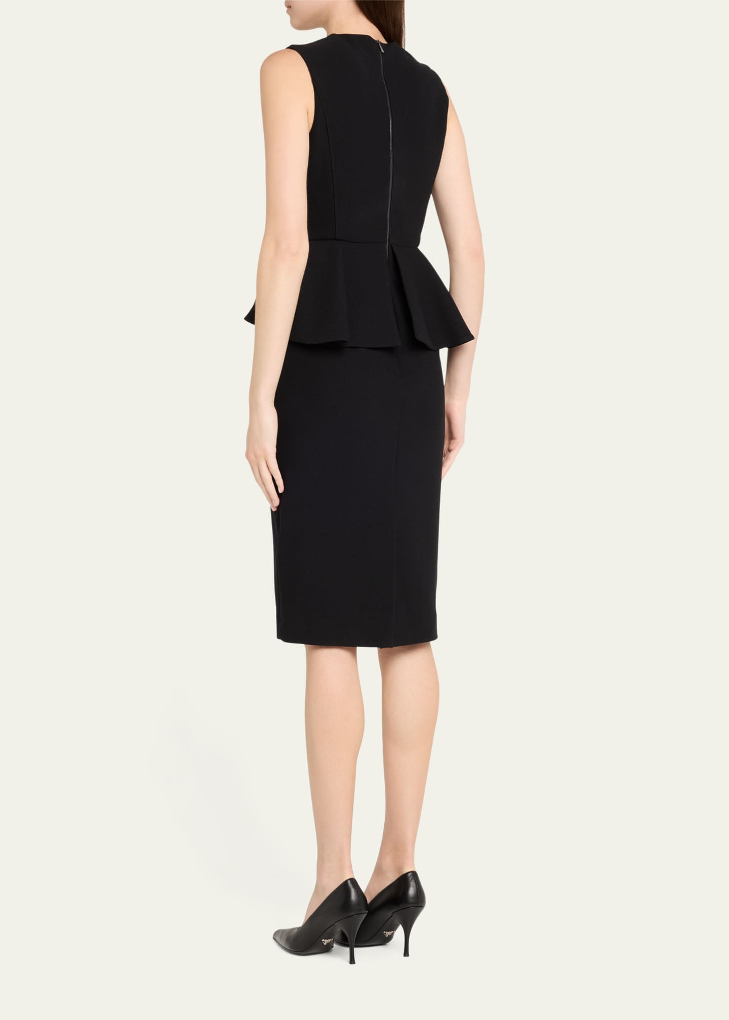 Max Mara Cosmos Sleeveless Peplum Dress Image 2 of 4