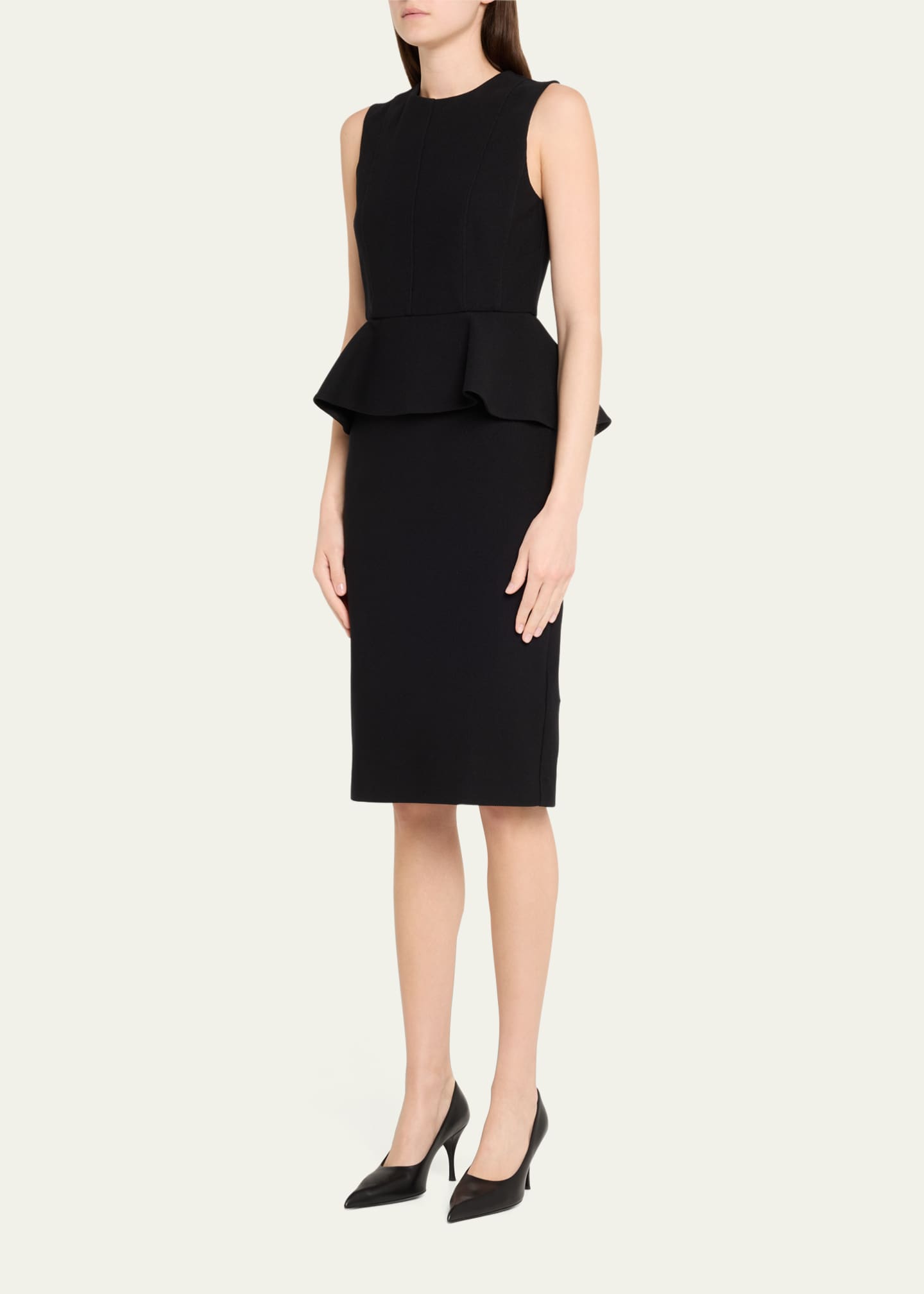 Max Mara Cosmos Sleeveless Peplum Dress Image 3 of 4