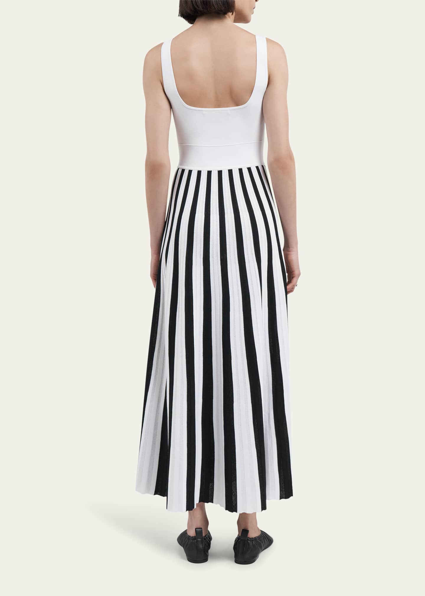 MARIA MCMANUS Stripe Square Neck Mesh Dress Image 3 of 5
