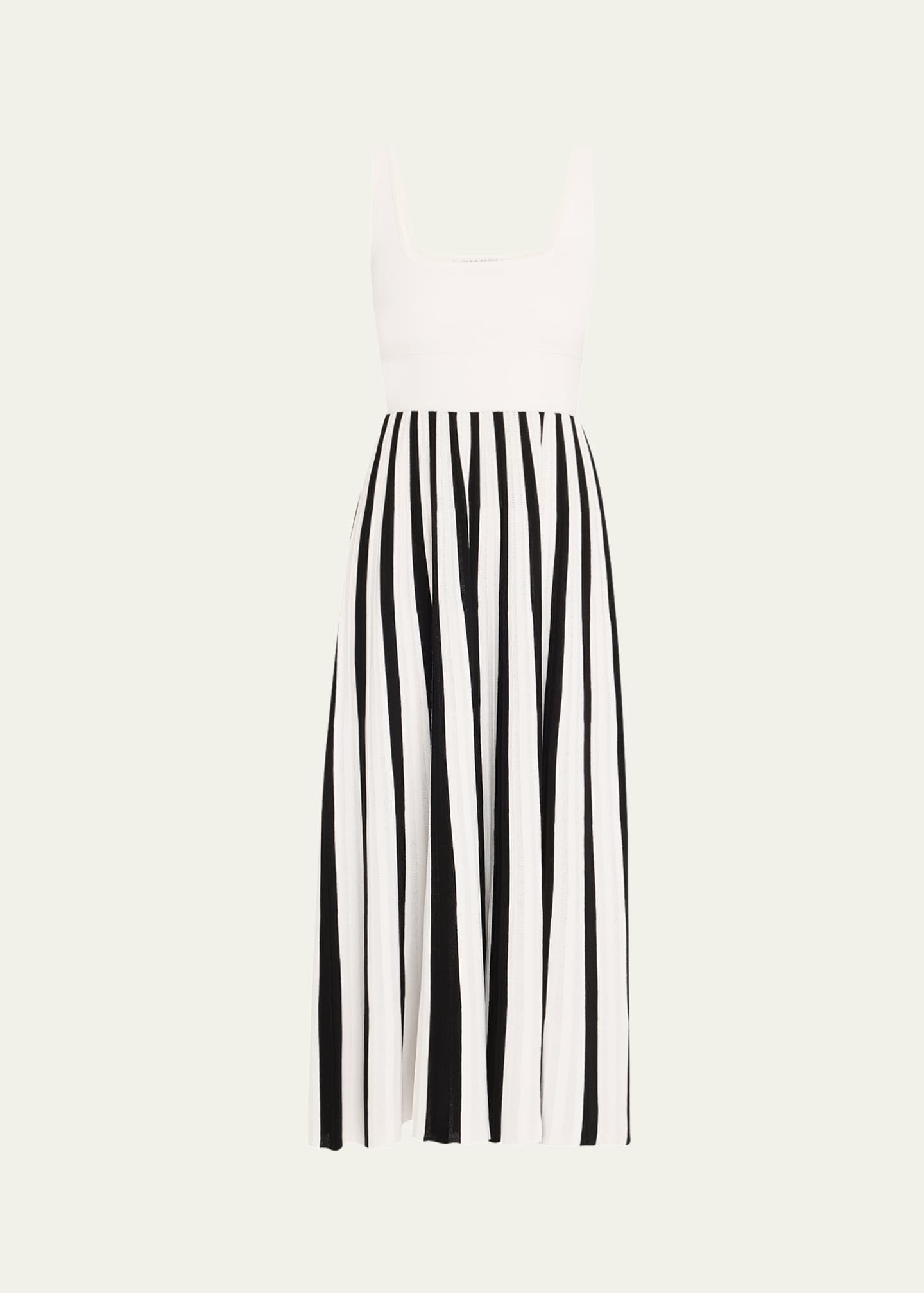 MARIA MCMANUS Stripe Square Neck Mesh Dress Image 1 of 5
