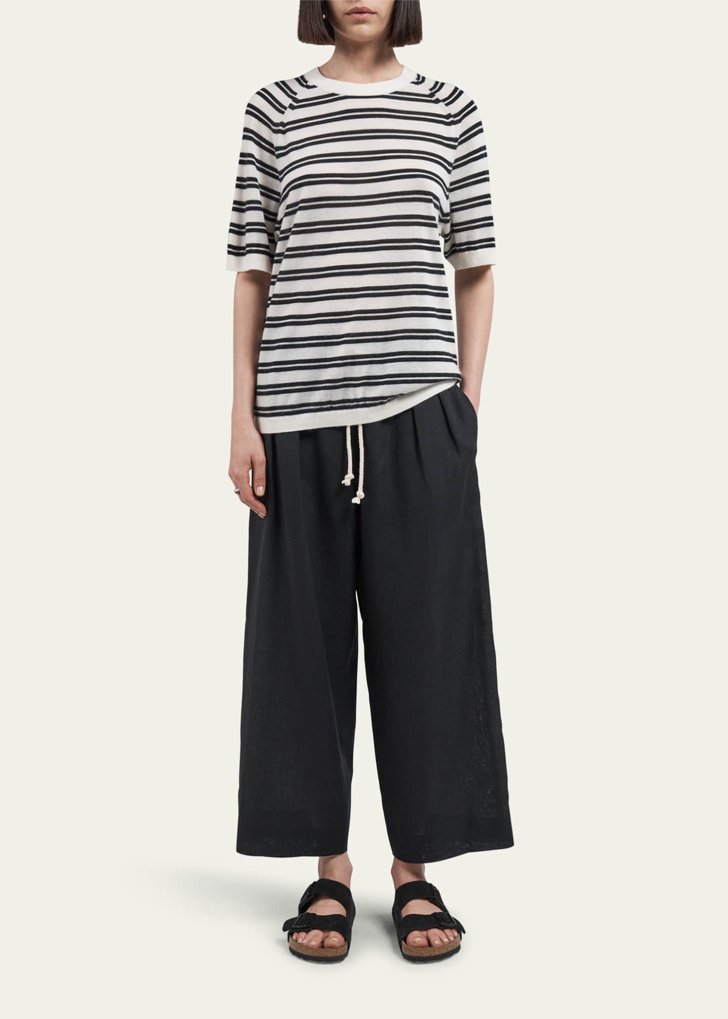 MARIA MCMANUS Oversized Stripe Cashmere T-Shirt Image 2 of 5