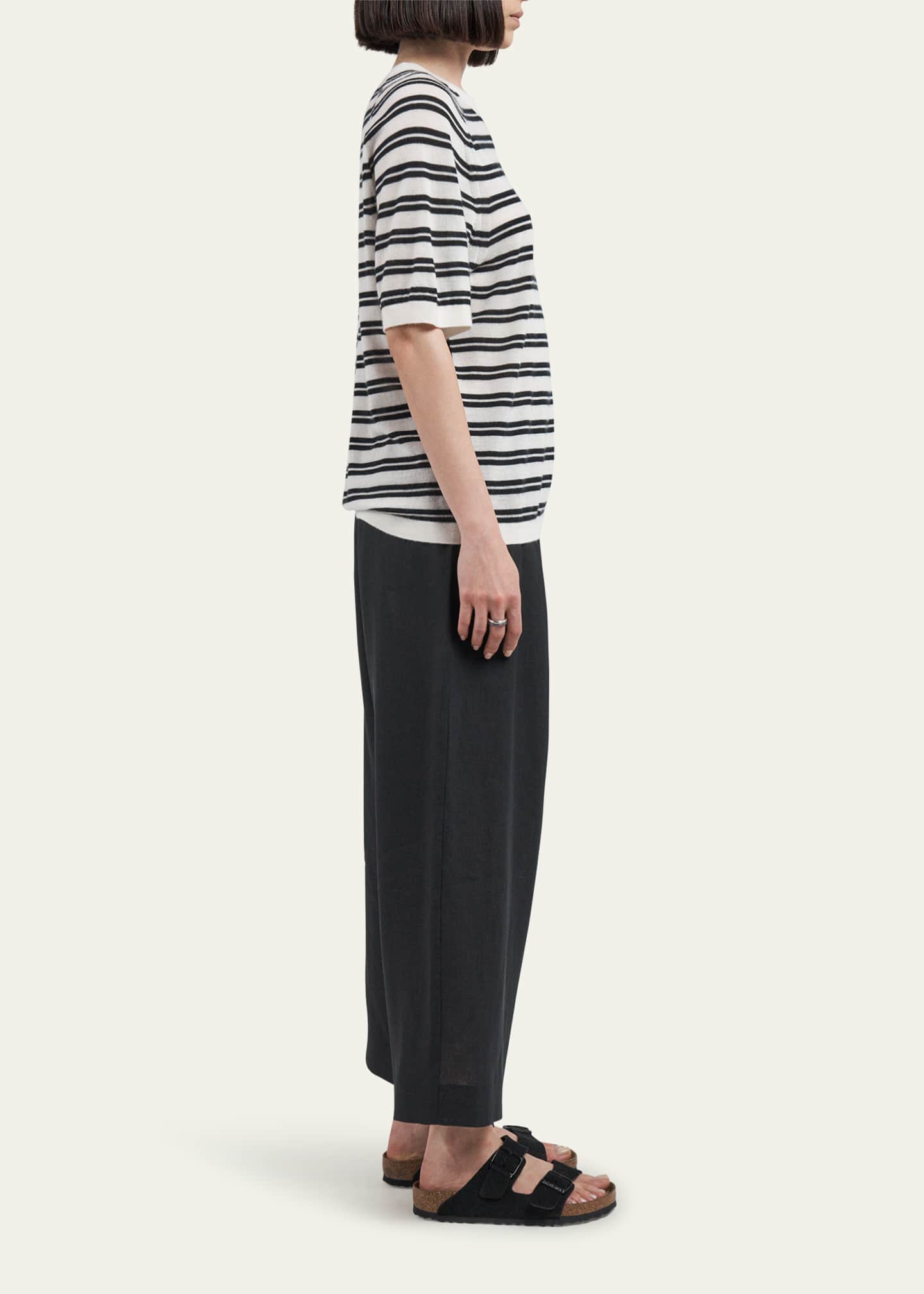 MARIA MCMANUS Oversized Stripe Cashmere T-Shirt Image 4 of 5