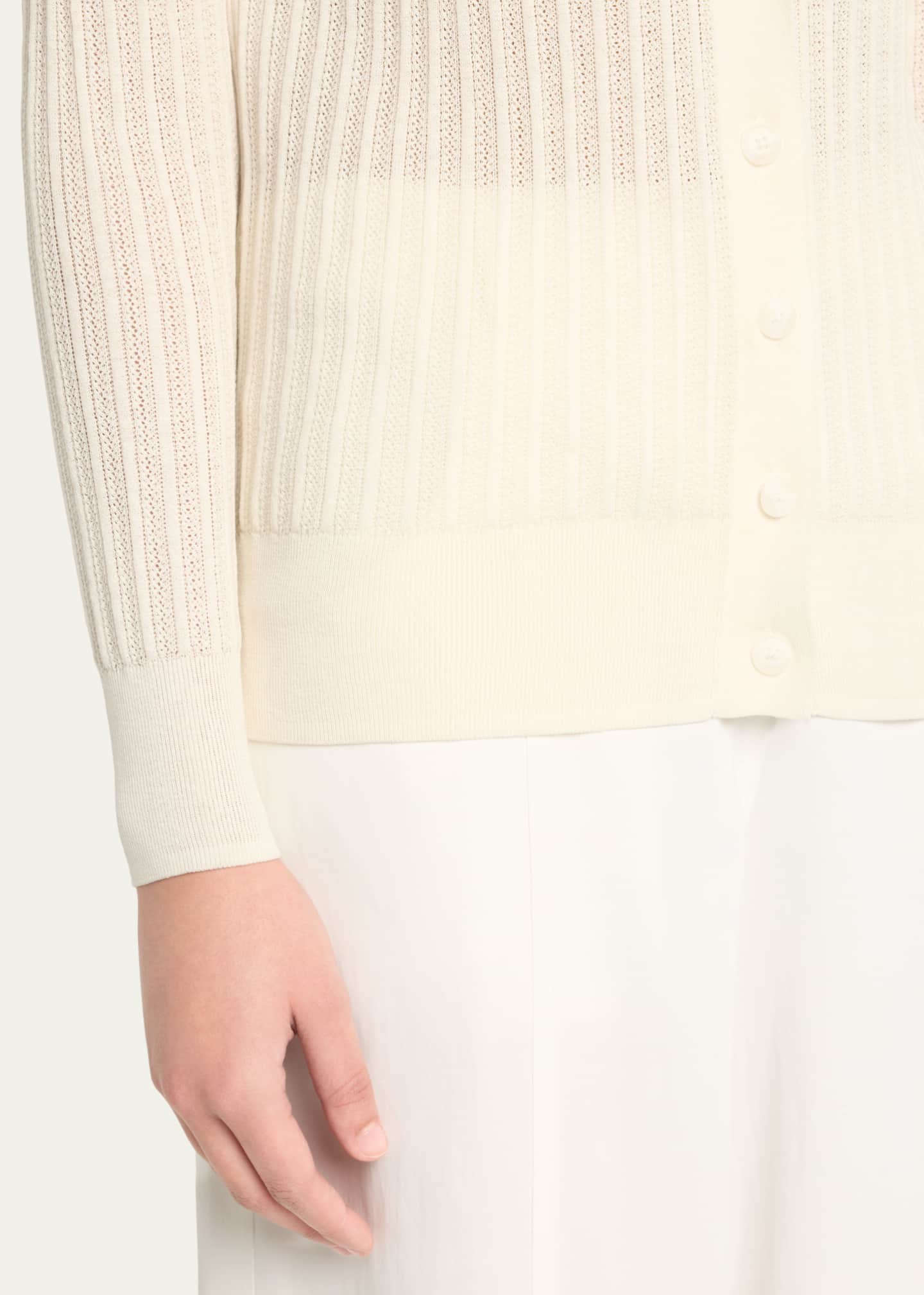 Pointelle-Knit Cardigan