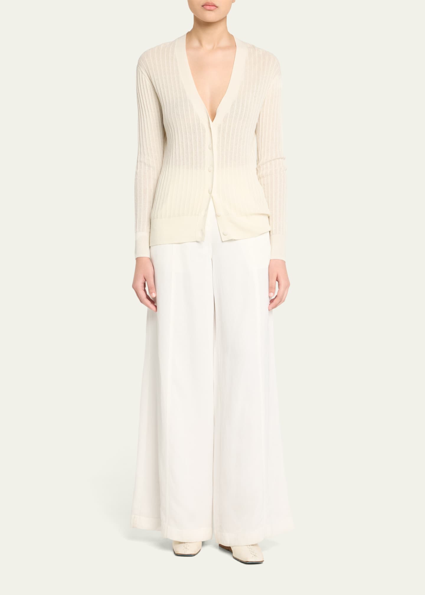 TWP Dees Wide-Leg Linen-Blend Trousers Image 2 of 5