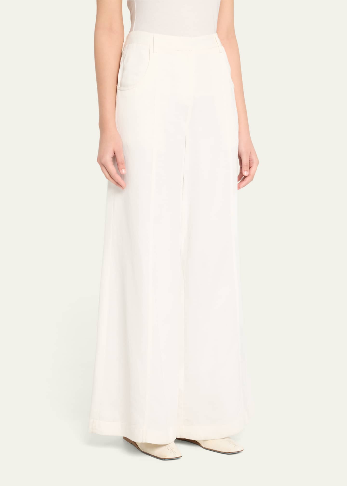 TWP Dees Wide-Leg Linen-Blend Trousers Image 4 of 5