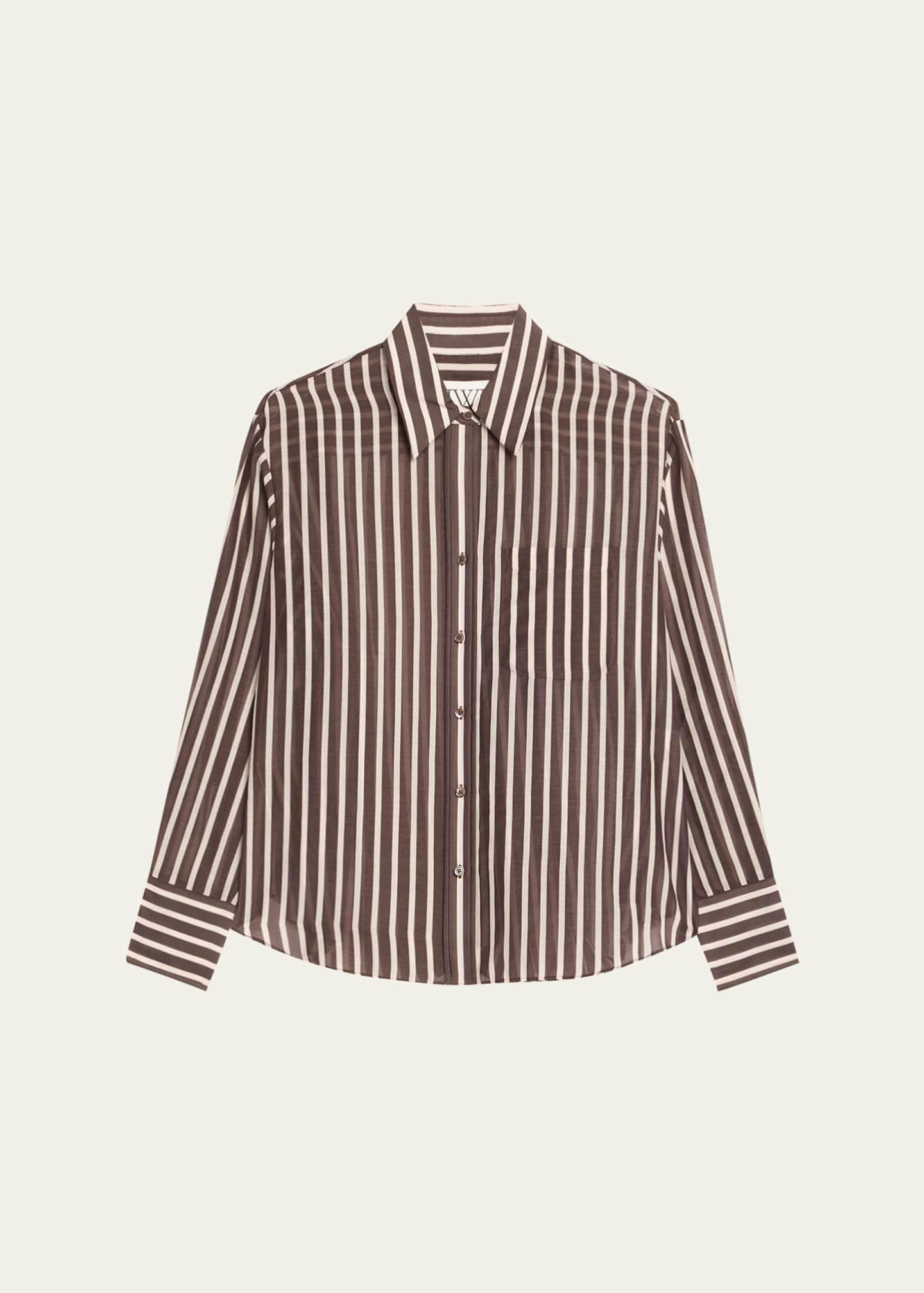 TWP Joey Striped Cotton-Silk Shirt - Bergdorf Goodman