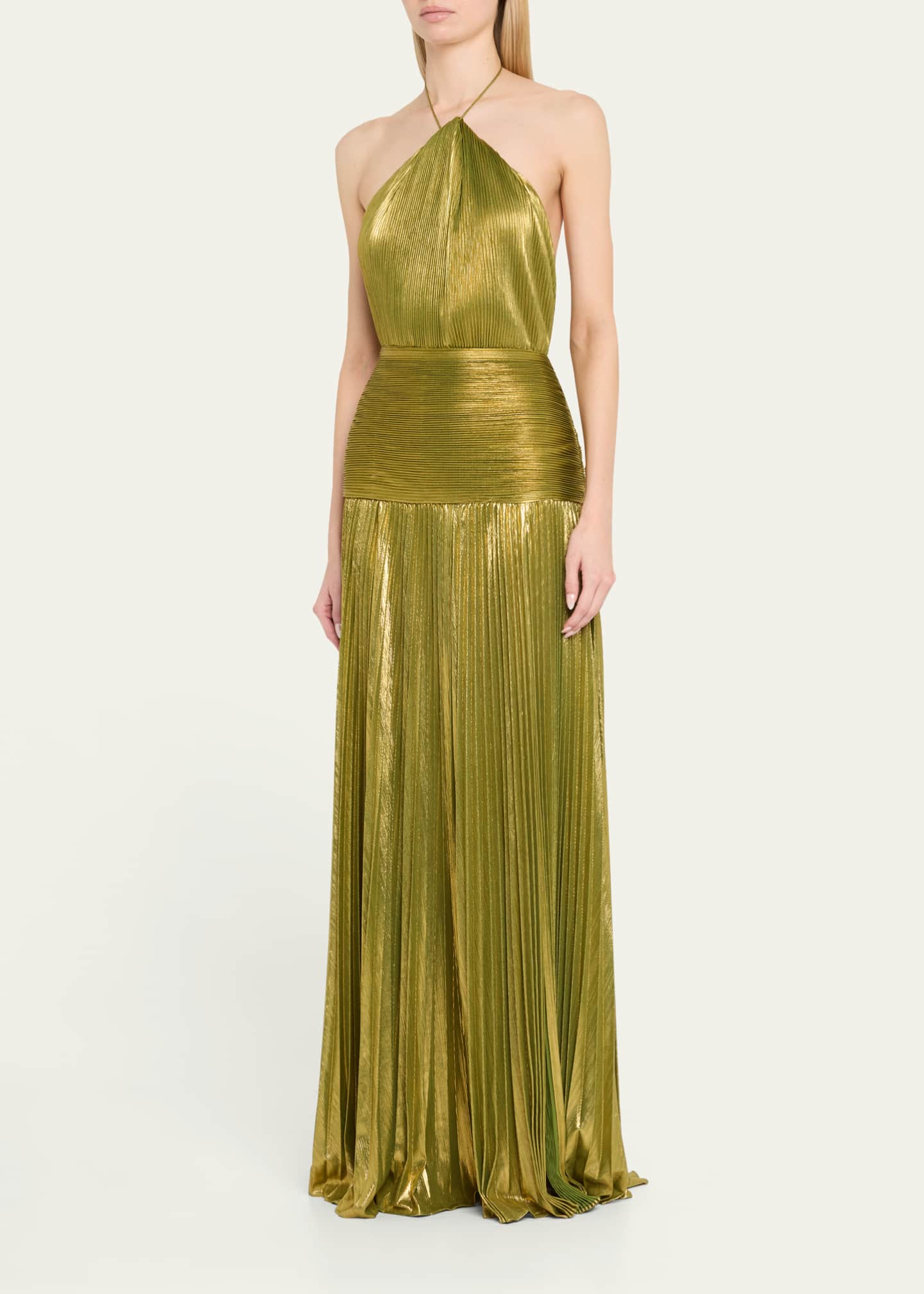 Retrofete Thalia Metallic Halter Gown Image 4 of 5