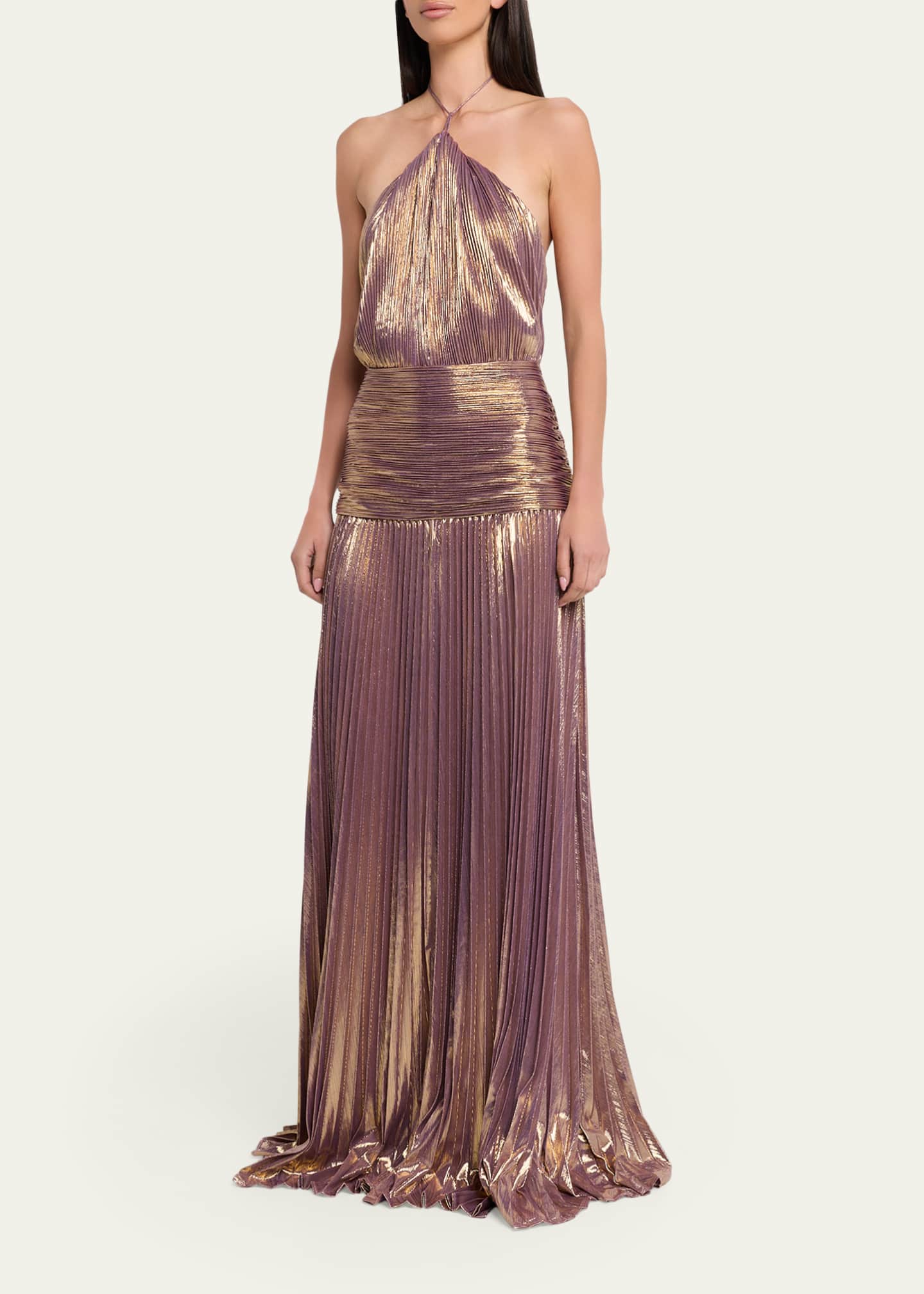 Retrofete Thalia Dress in Metallic Gold,Purple - Size S