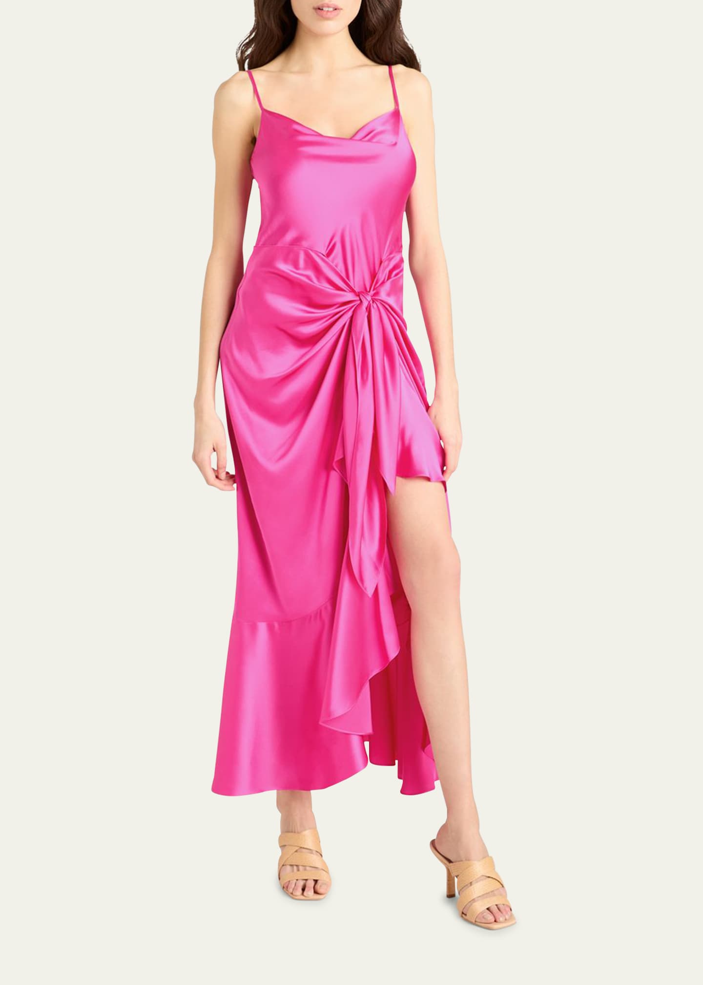 Cinq a Sept Vivienda Silk Tie-Waist Midi Dress Image 2 of 3