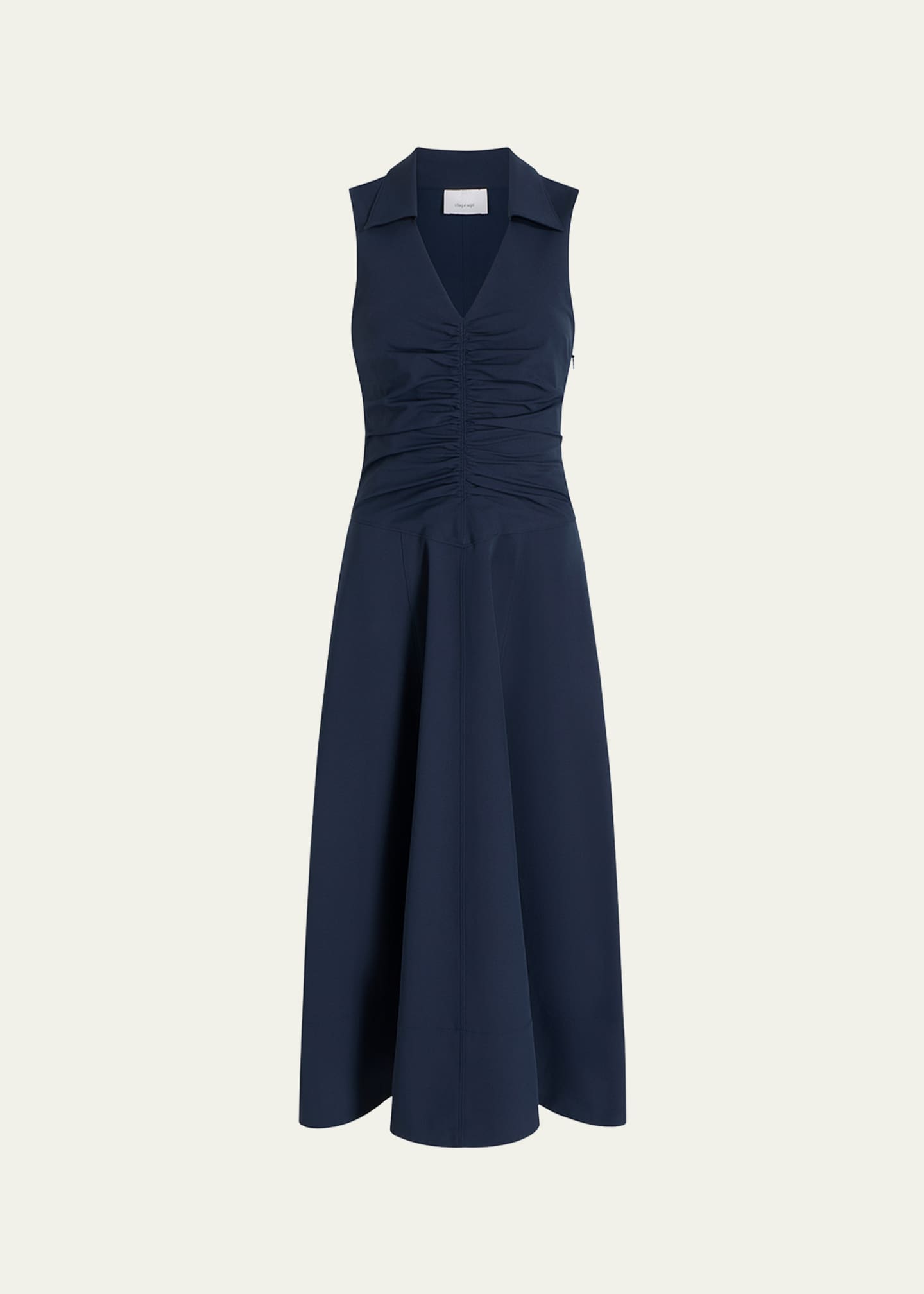 Kilda Ruched V-Neck Midi Dress