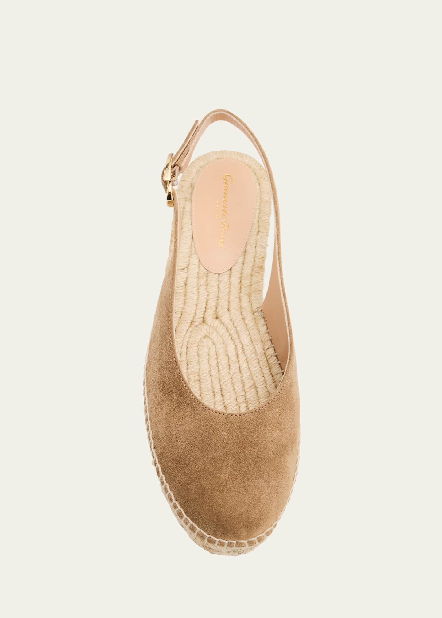 Gianvito Rossi Suede Slingback Ballerina Espadrilles Image 6 of 6