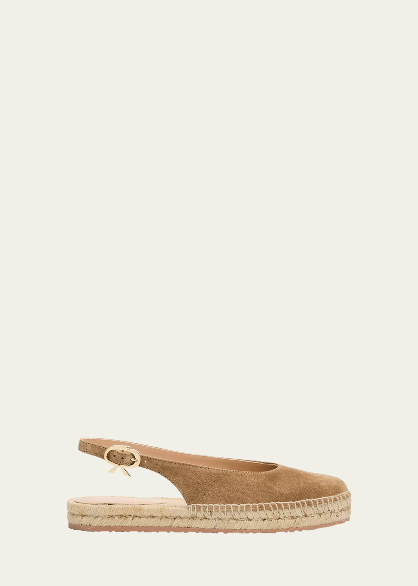 Gianvito Rossi Suede Slingback Ballerina Espadrilles Image 1 of 6