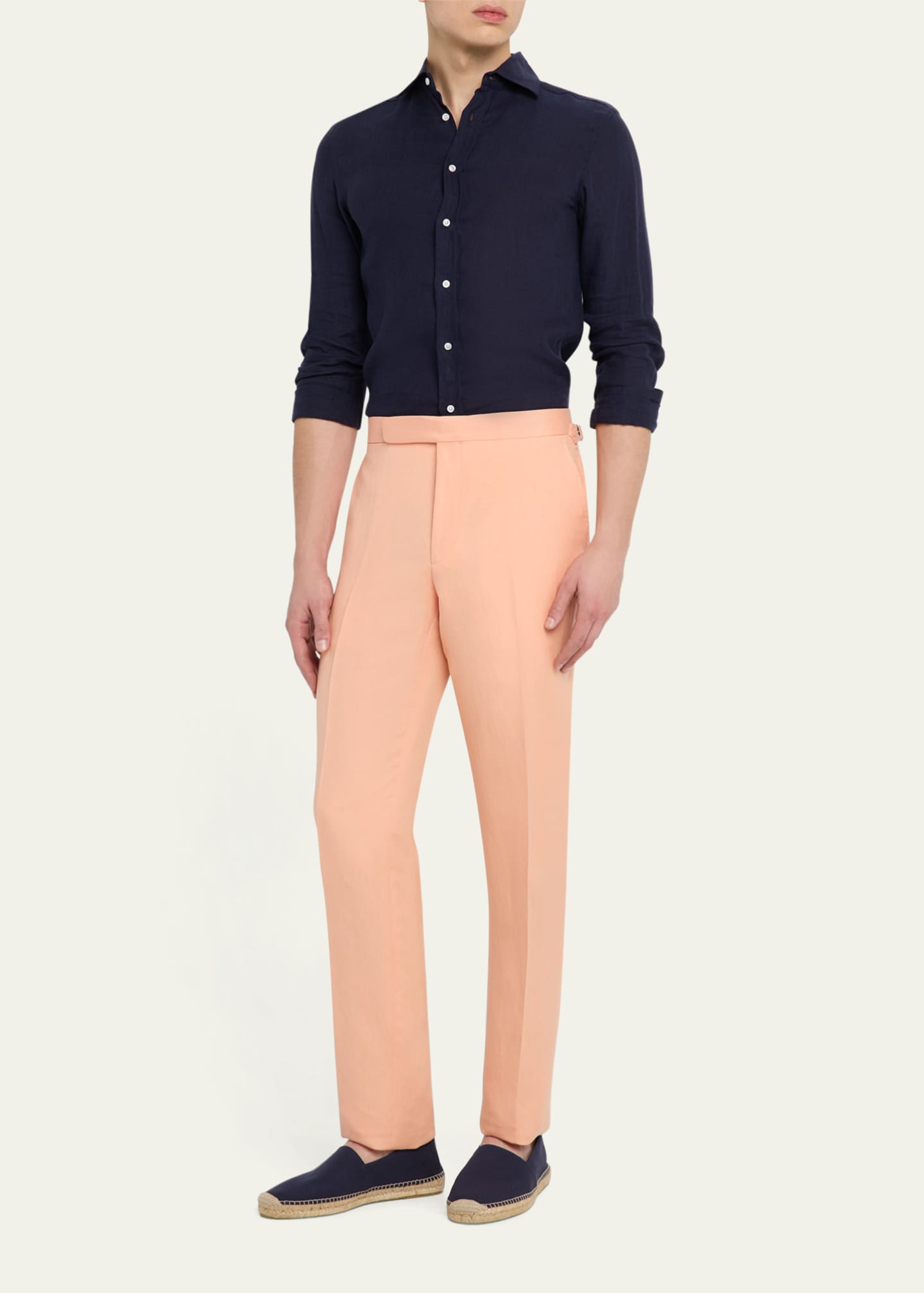 Ralph Lauren Purple Label Men's Gregory Silk-Linen Pants Image 2 of 5