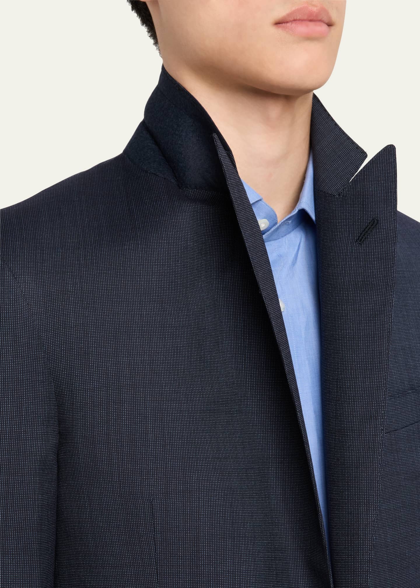 Ralph Lauren Purple Label Men's Greg Nailhead Wool-Cashmere Suit Jacket Image 8 of 8