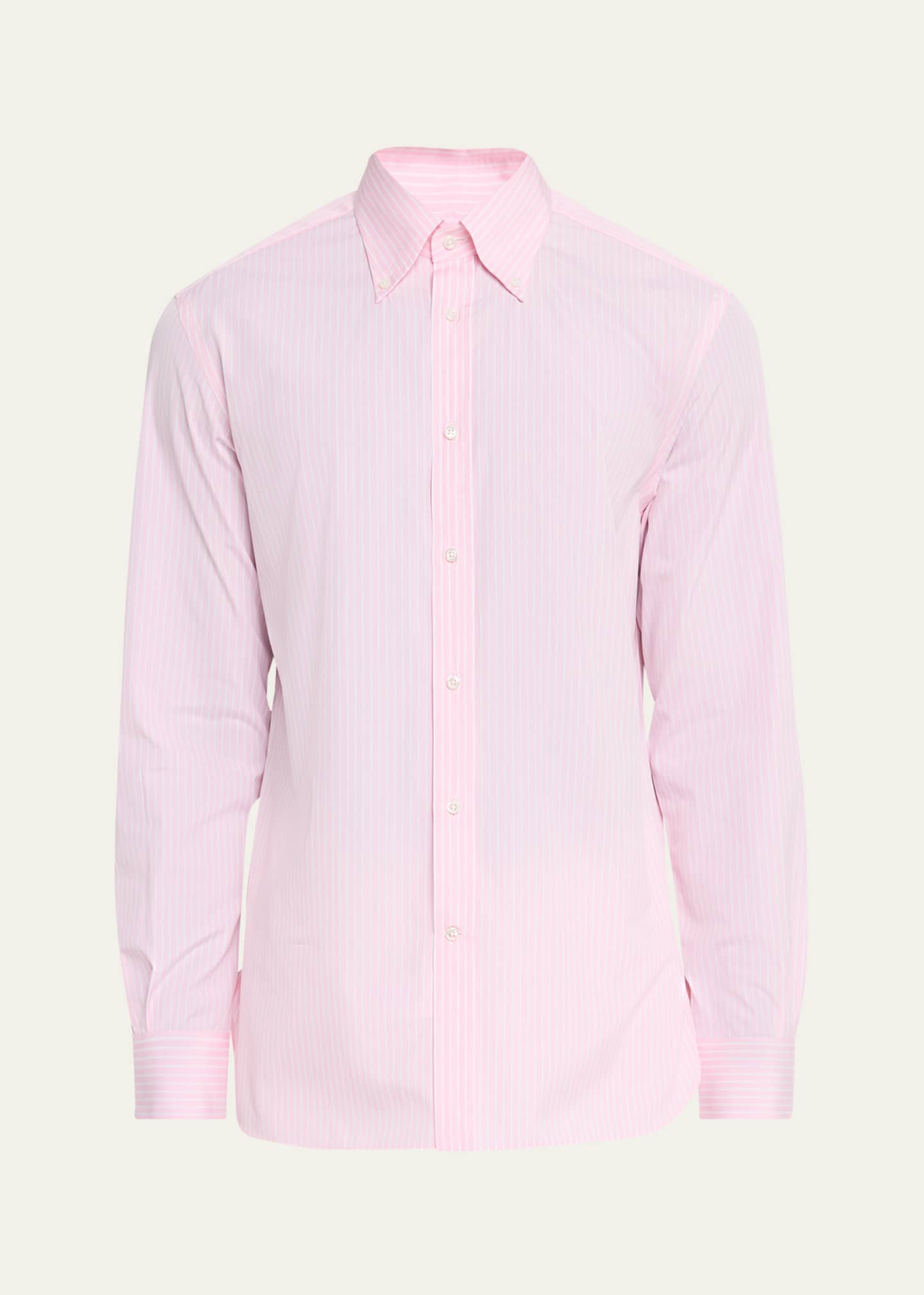 Ralph Lauren Purple Label Men's Cameron End-On-End Striped Sport Shirt Image 1 of 5