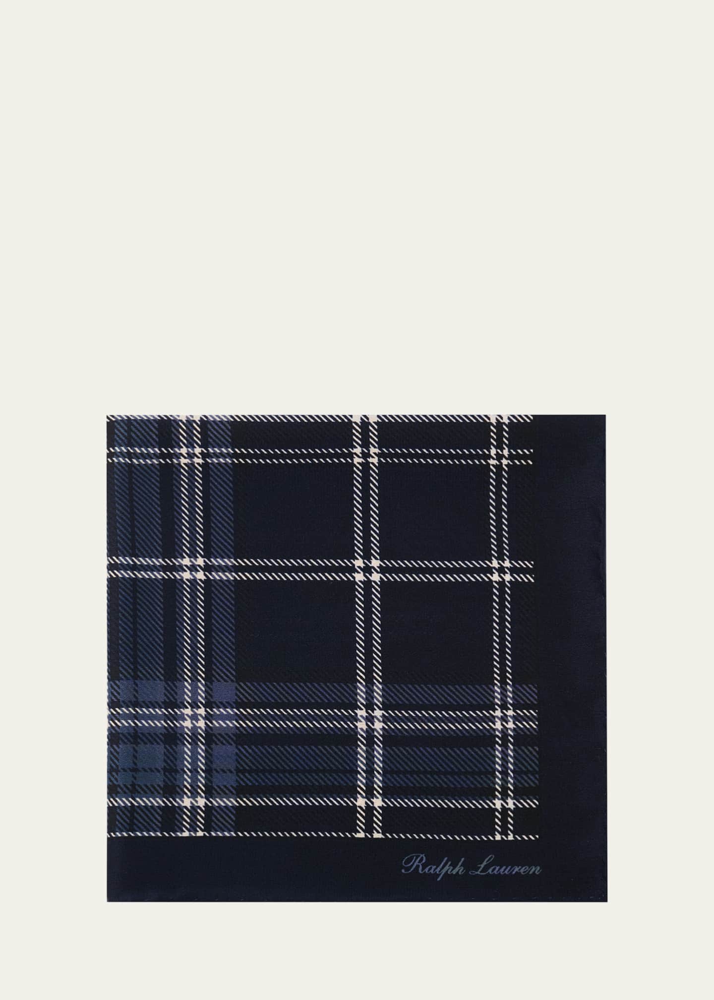 Ralph Lauren Purple Label Men's Tonal Plaid Pocket Square Image 1 of 3