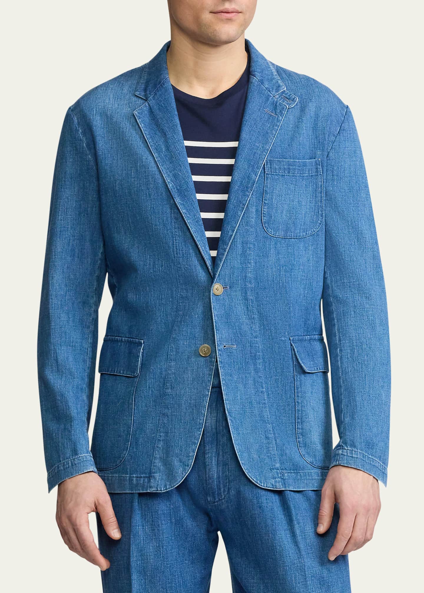 Ralph Lauren Purple Label Men's Non-Stretch Denim Suit Jacket Image 4 of 5