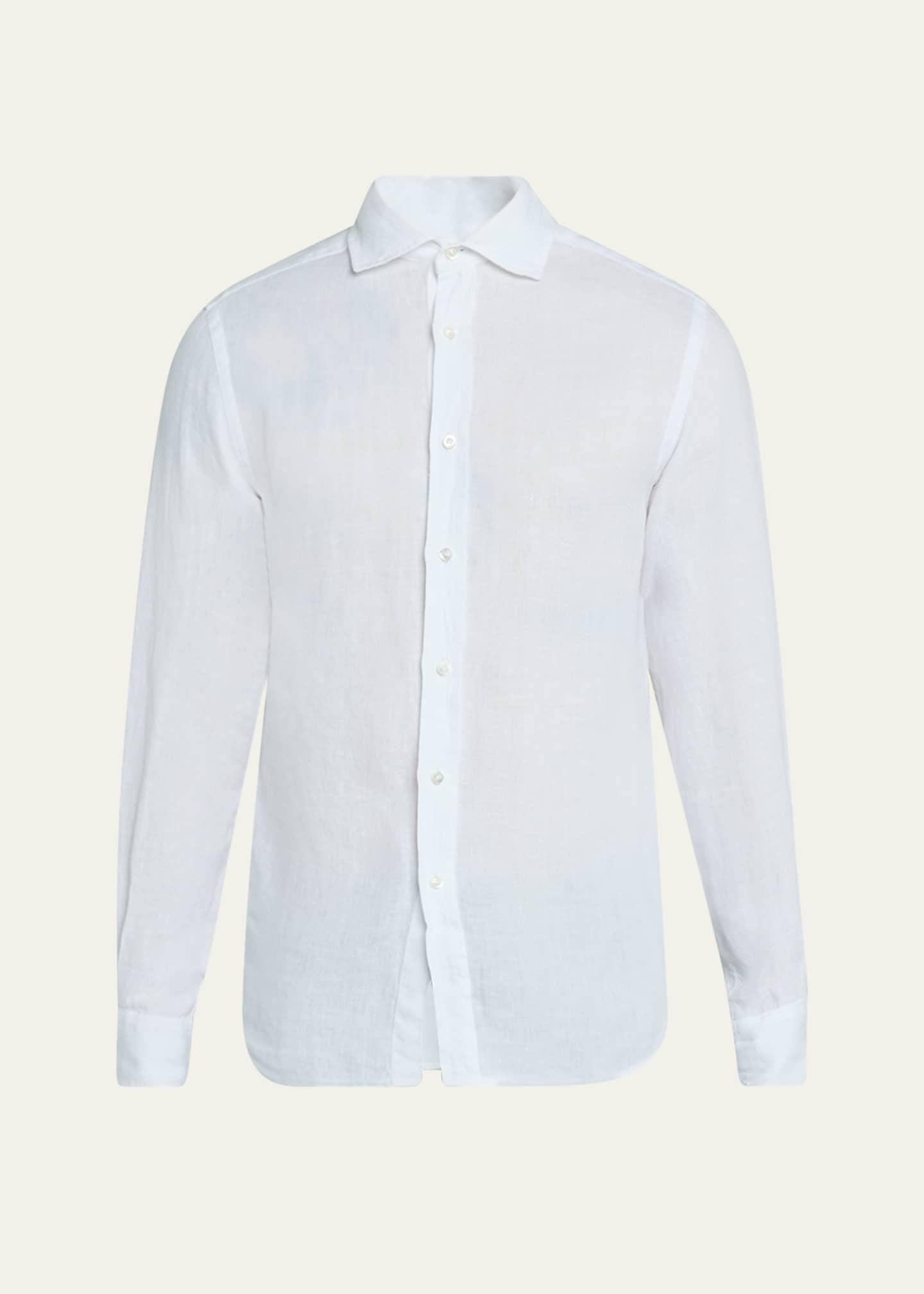 Ralph Lauren Purple Label Men's Serengeti Basketweave Linen Sport Shirt Image 1 of 5