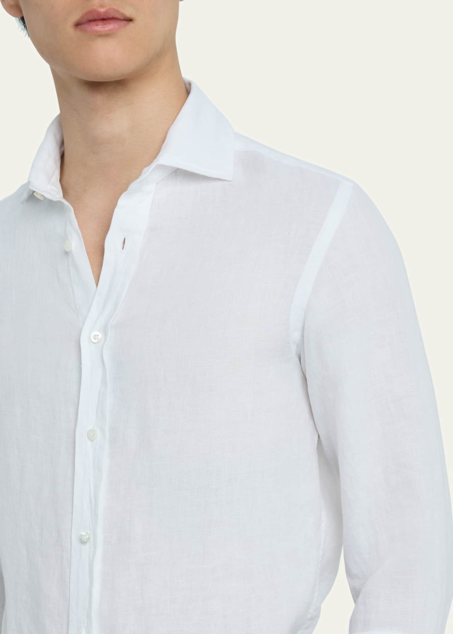 Ralph Lauren Purple Label Men's Serengeti Basketweave Linen Sport Shirt Image 5 of 5