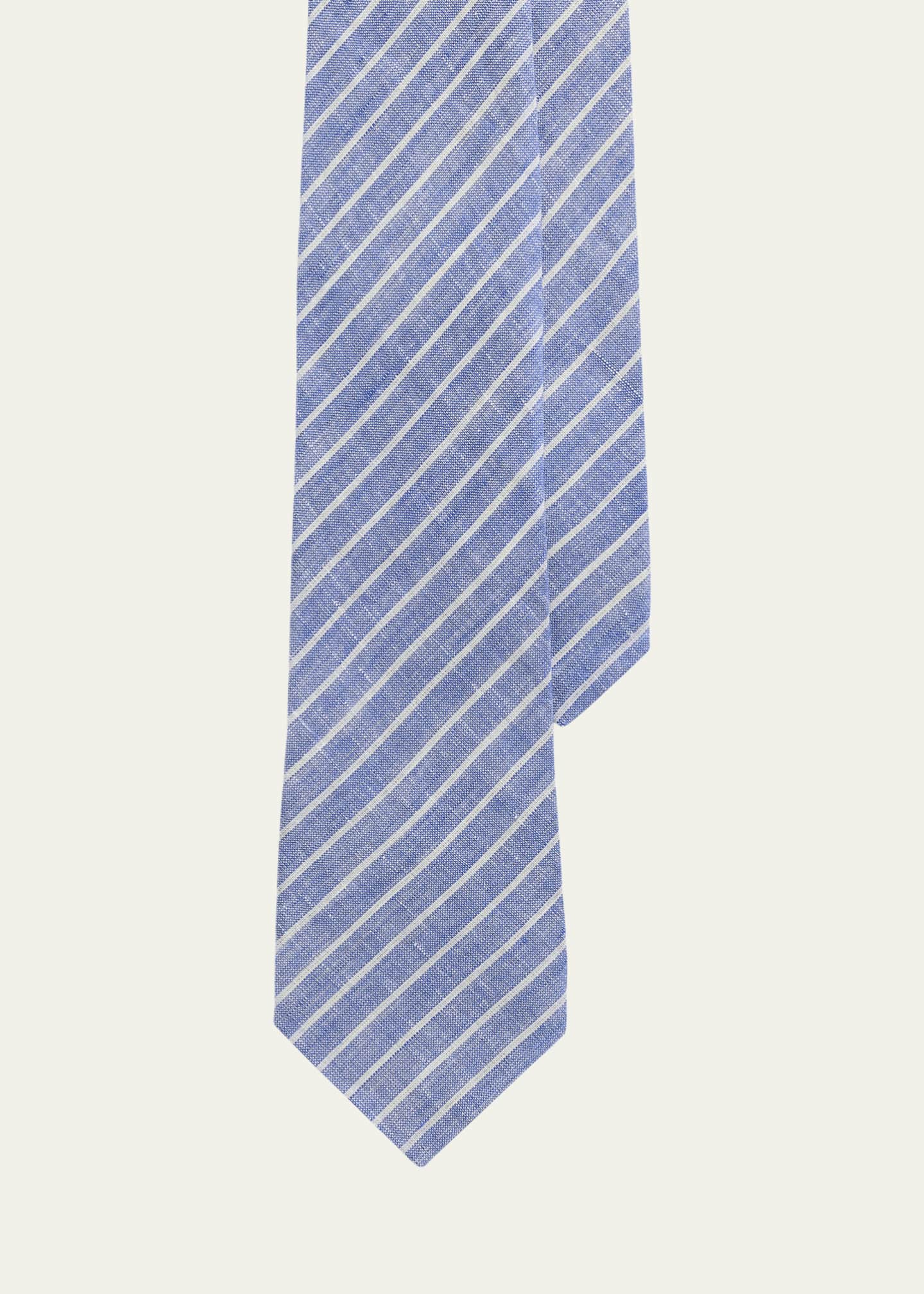 Ralph Lauren Purple Label Men's Pinstripe Linen Tie