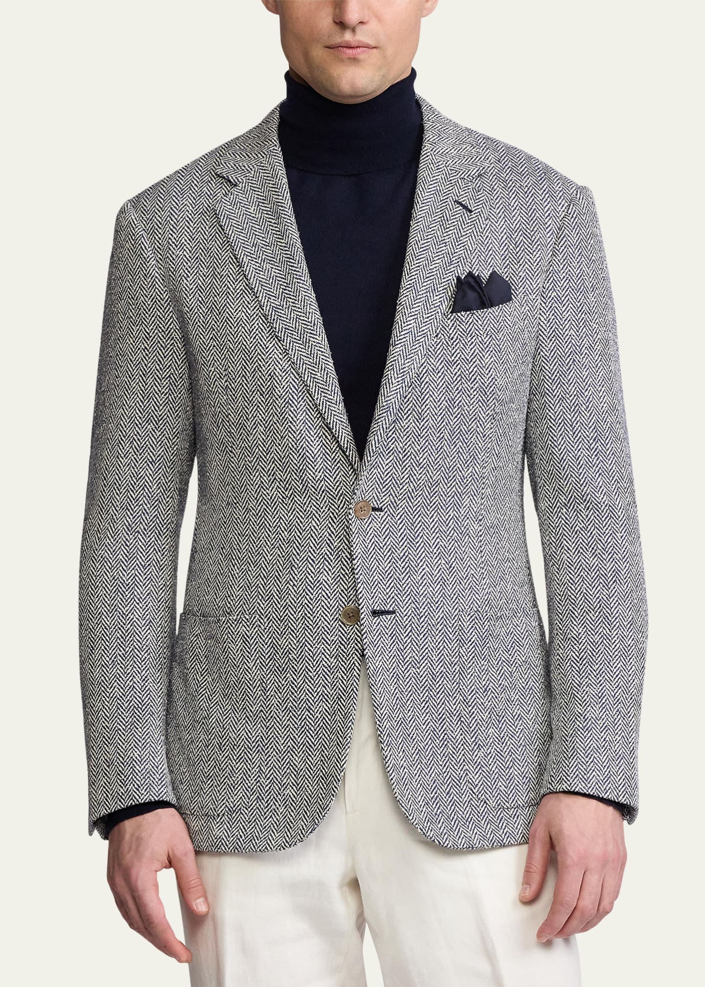 Ralph Lauren Purple Label Men's Kent Herringbone Sport Coat Image 2 of 5