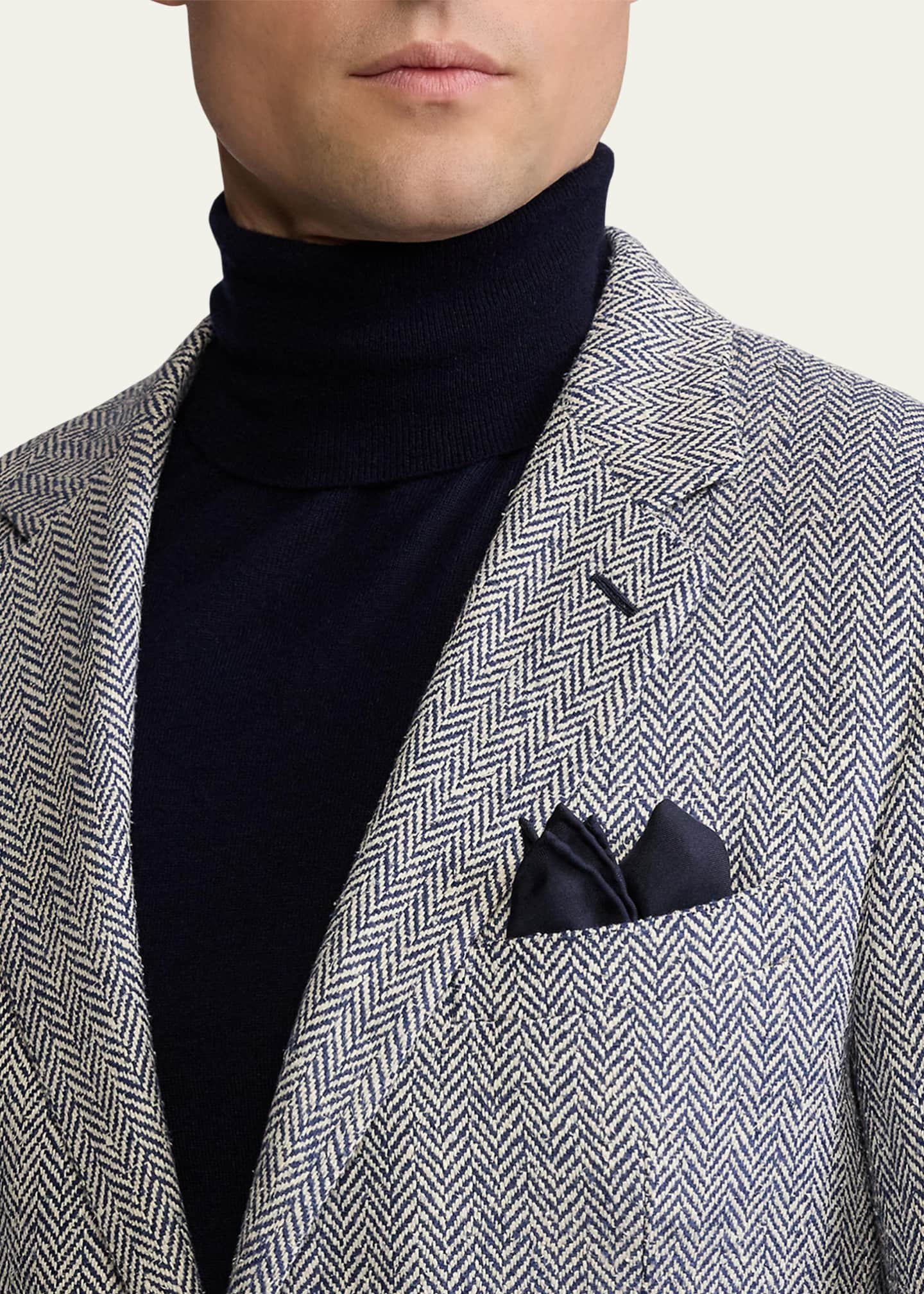 Ralph Lauren Purple Label Men's Kent Herringbone Sport Coat Image 4 of 5