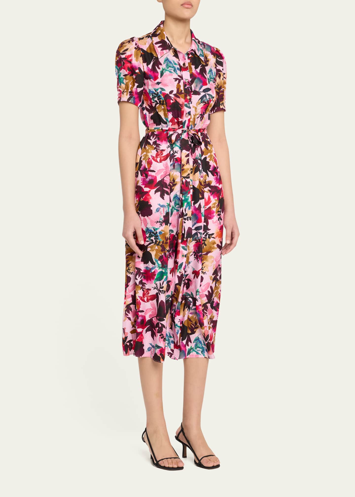 Saloni Vanessa Floral Shirtdress Image 4 of 5