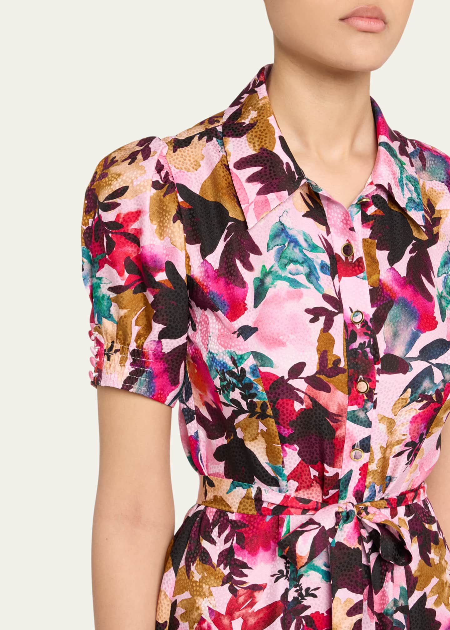 Saloni Vanessa Floral Shirtdress Image 5 of 5
