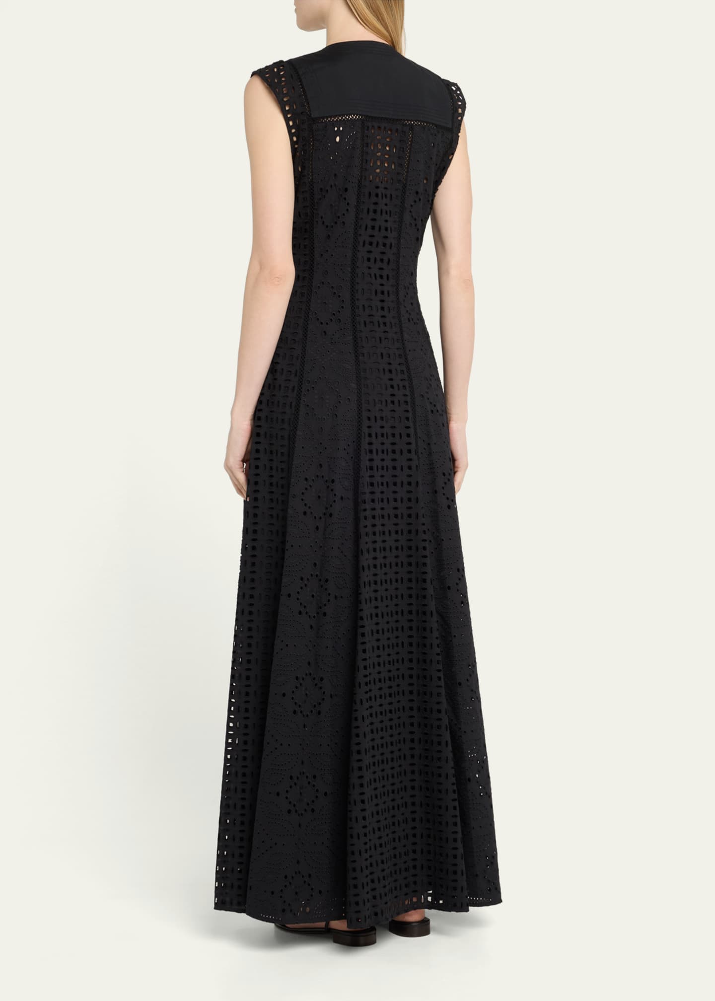 Veronica Beard Alina Sleeveless Eyelet Maxi Dress Image 3 of 5