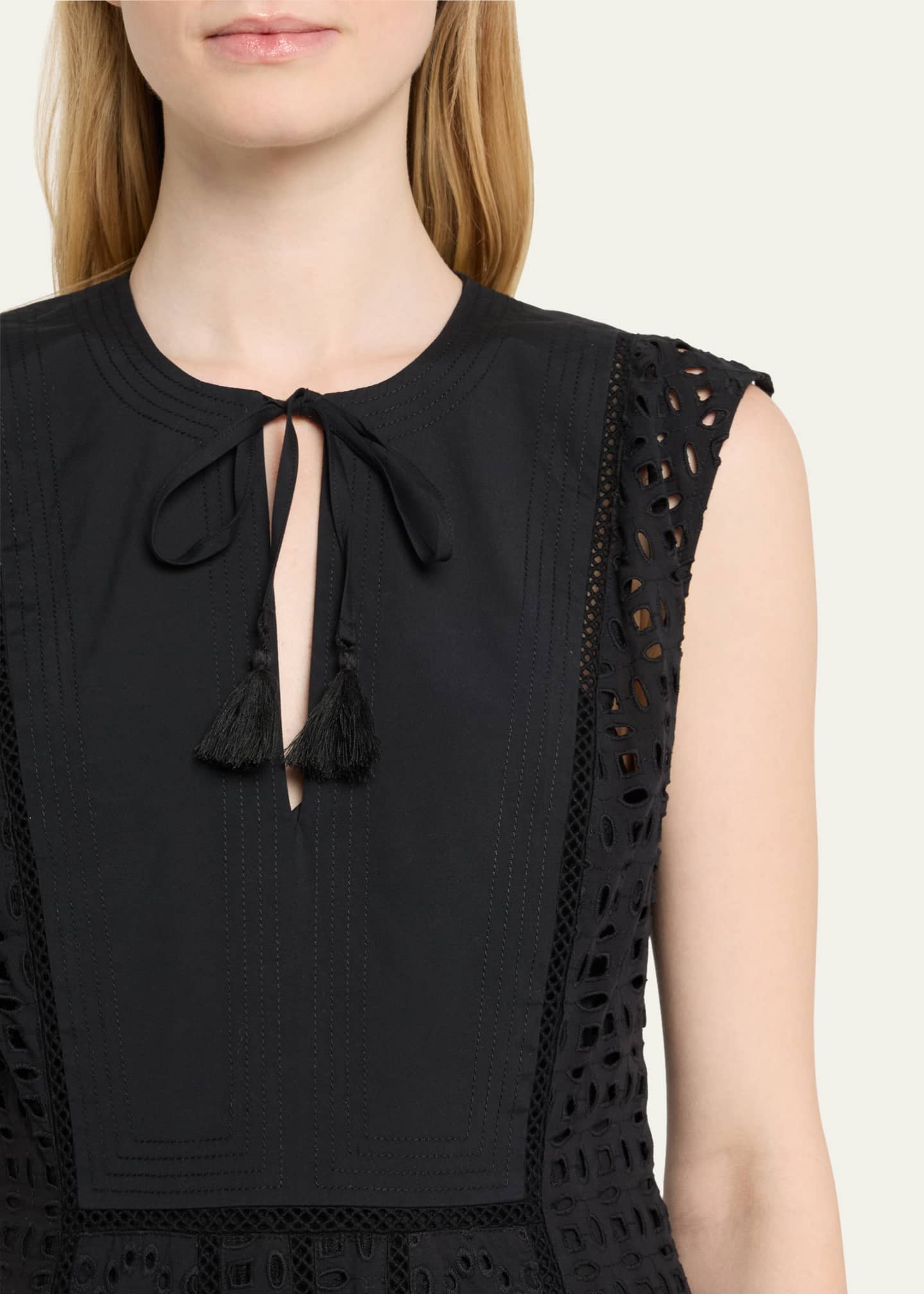 Veronica Beard Alina Sleeveless Eyelet Maxi Dress Image 5 of 5