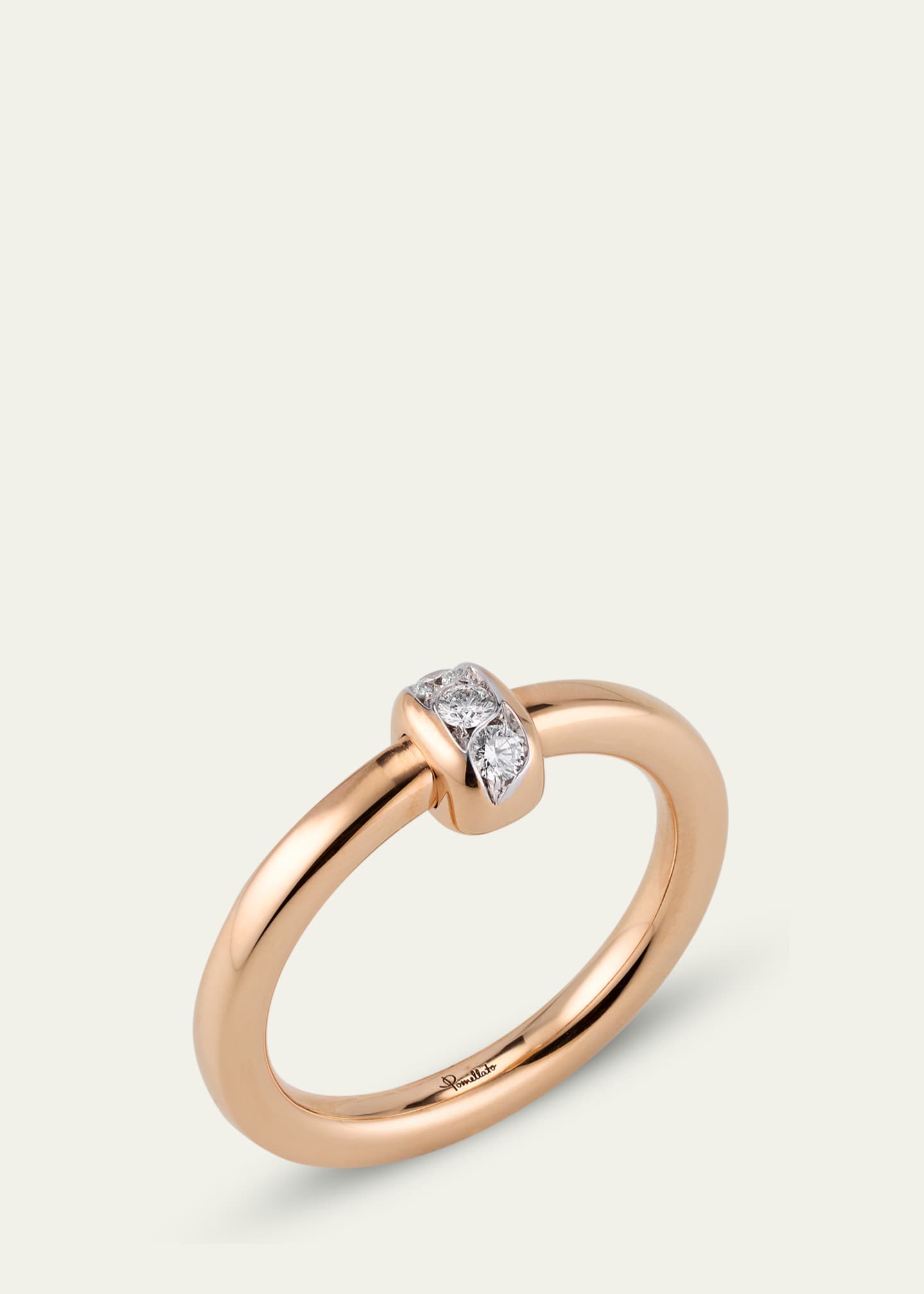 Pomellato Together 18K Rose Gold Diamond Band Ring Image 3 of 4