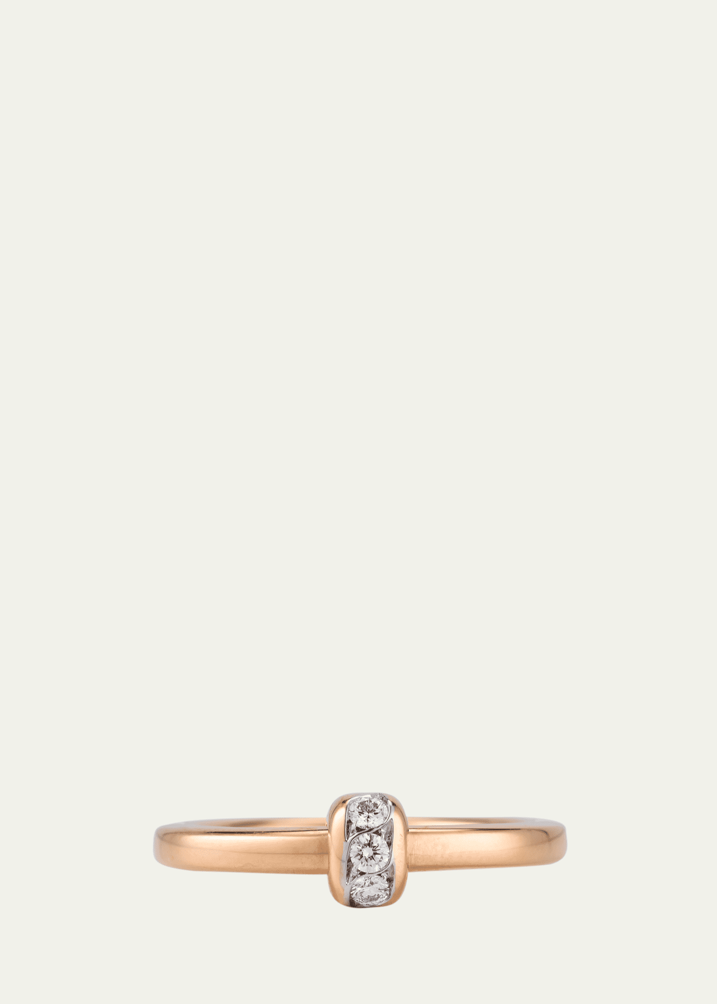Pomellato Together 18K Rose Gold Diamond Band Ring Image 1 of 4