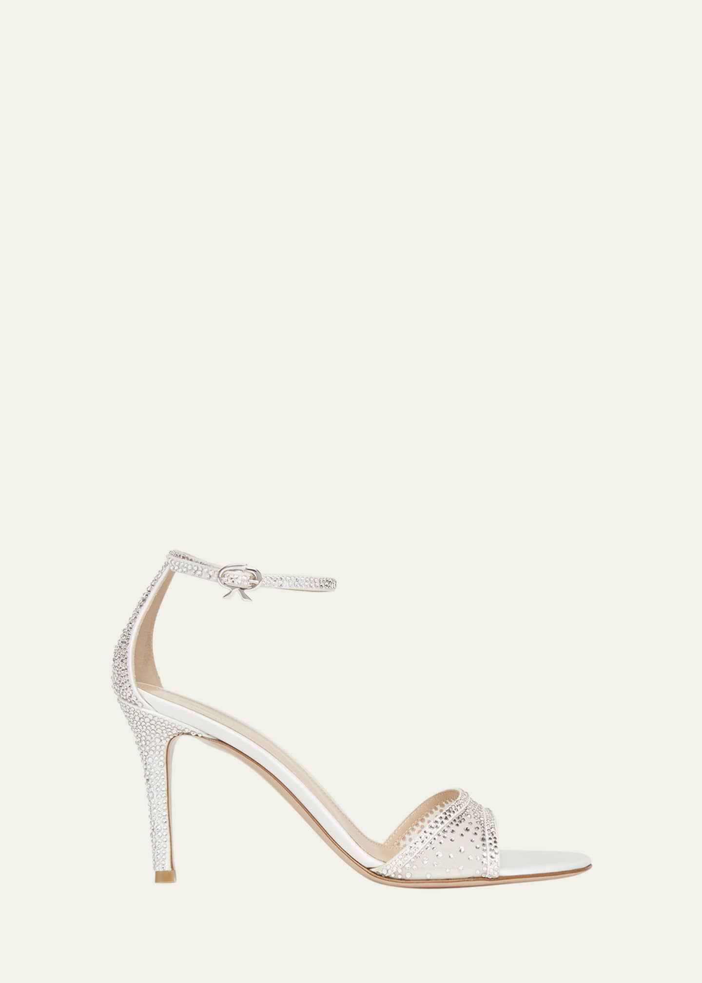Gianvito Rossi Strass Organza Ankle-Strap Cocktail Sandals Image 1 of 4
