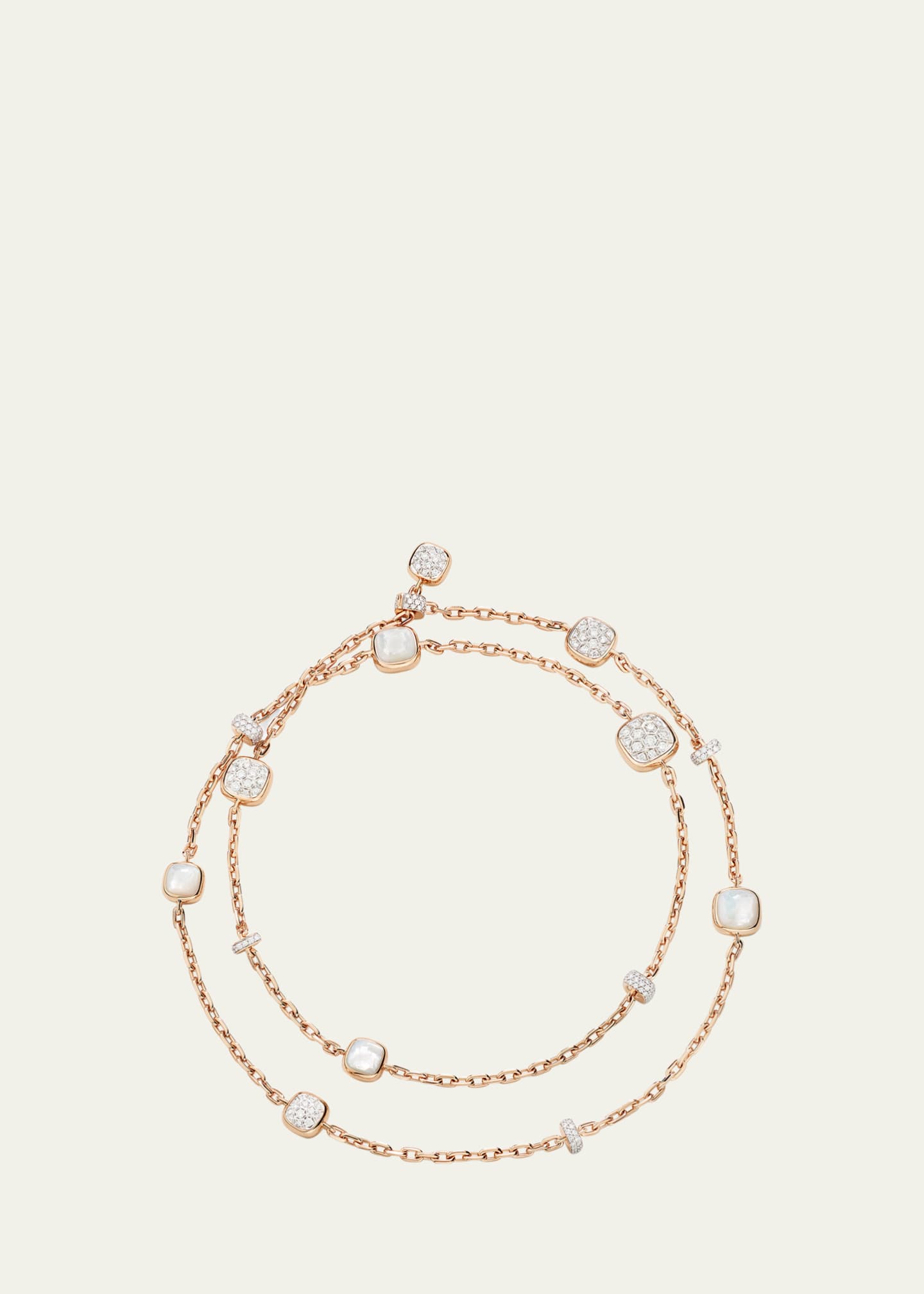Pomellato Nudo 18K Rose Gold Diamond and Mother of Pearl Long Necklace
