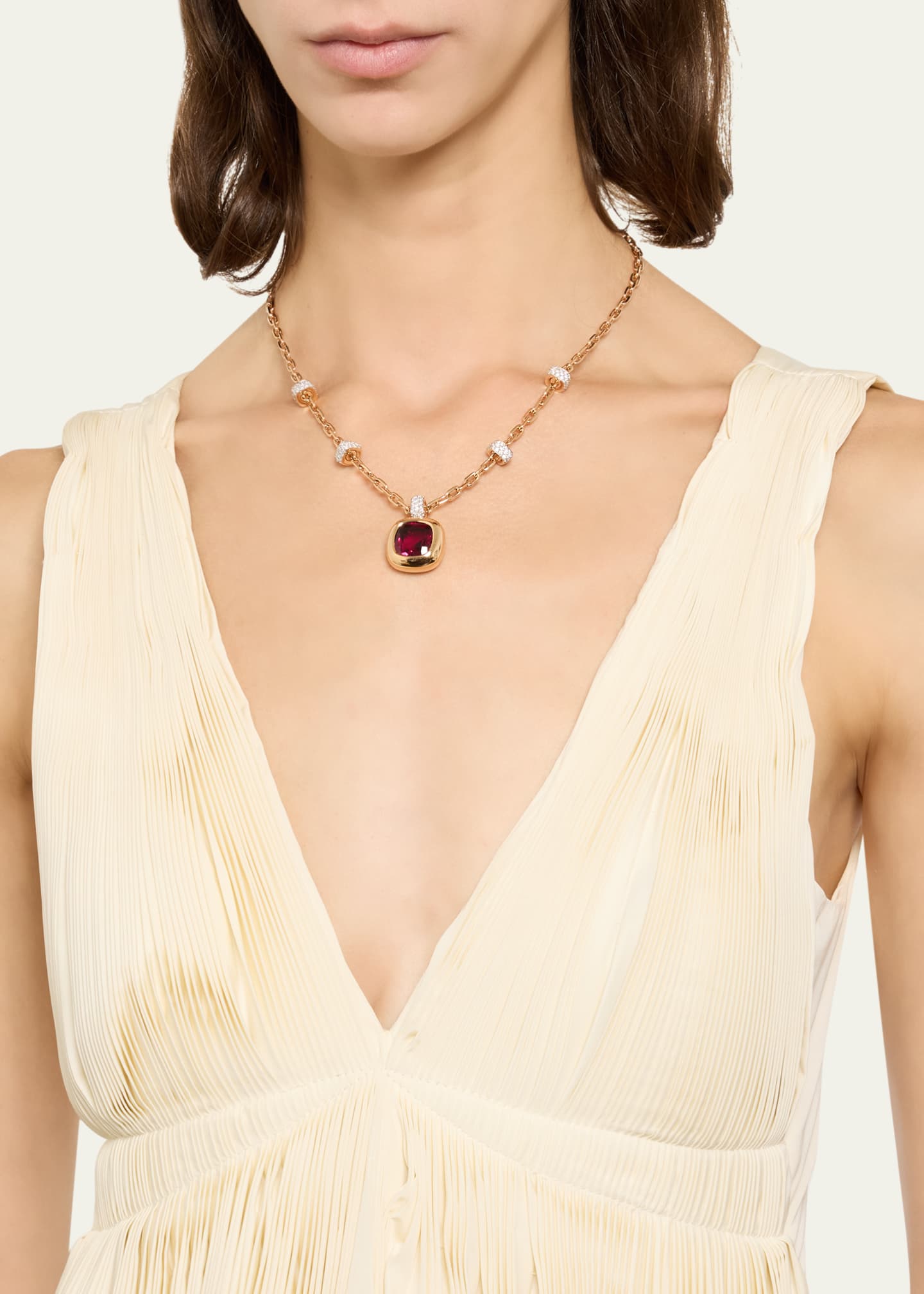 Nudo 18K Diamond and Rubellite Pendant Necklace