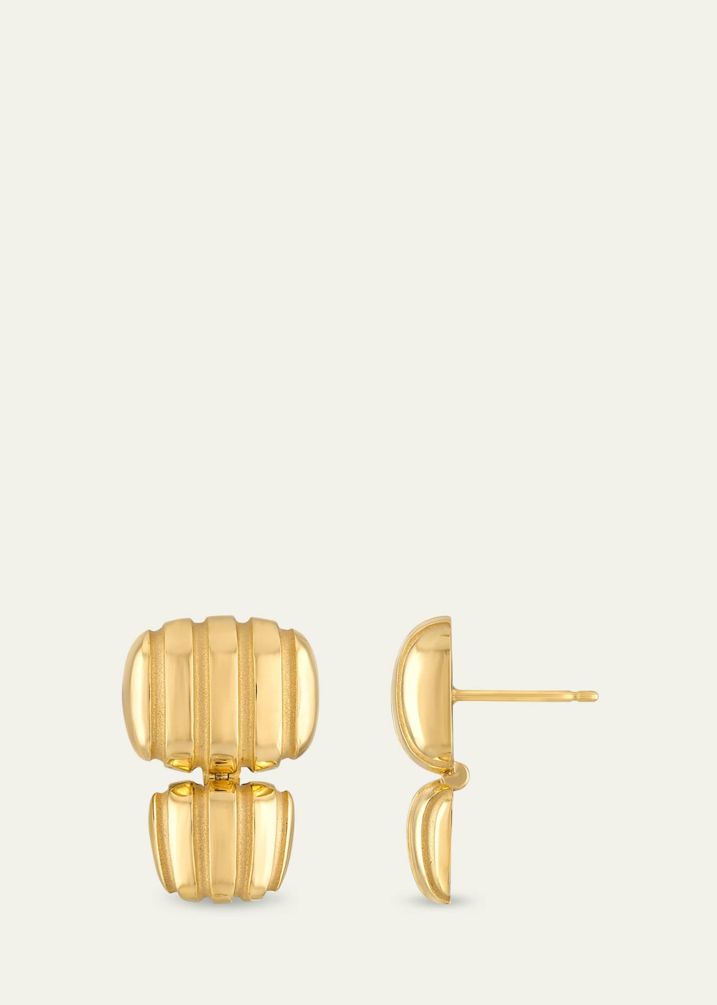 Pamela Zamore 18K Yellow Gold Eos Double-Cushion Earrings Image 2 of 2