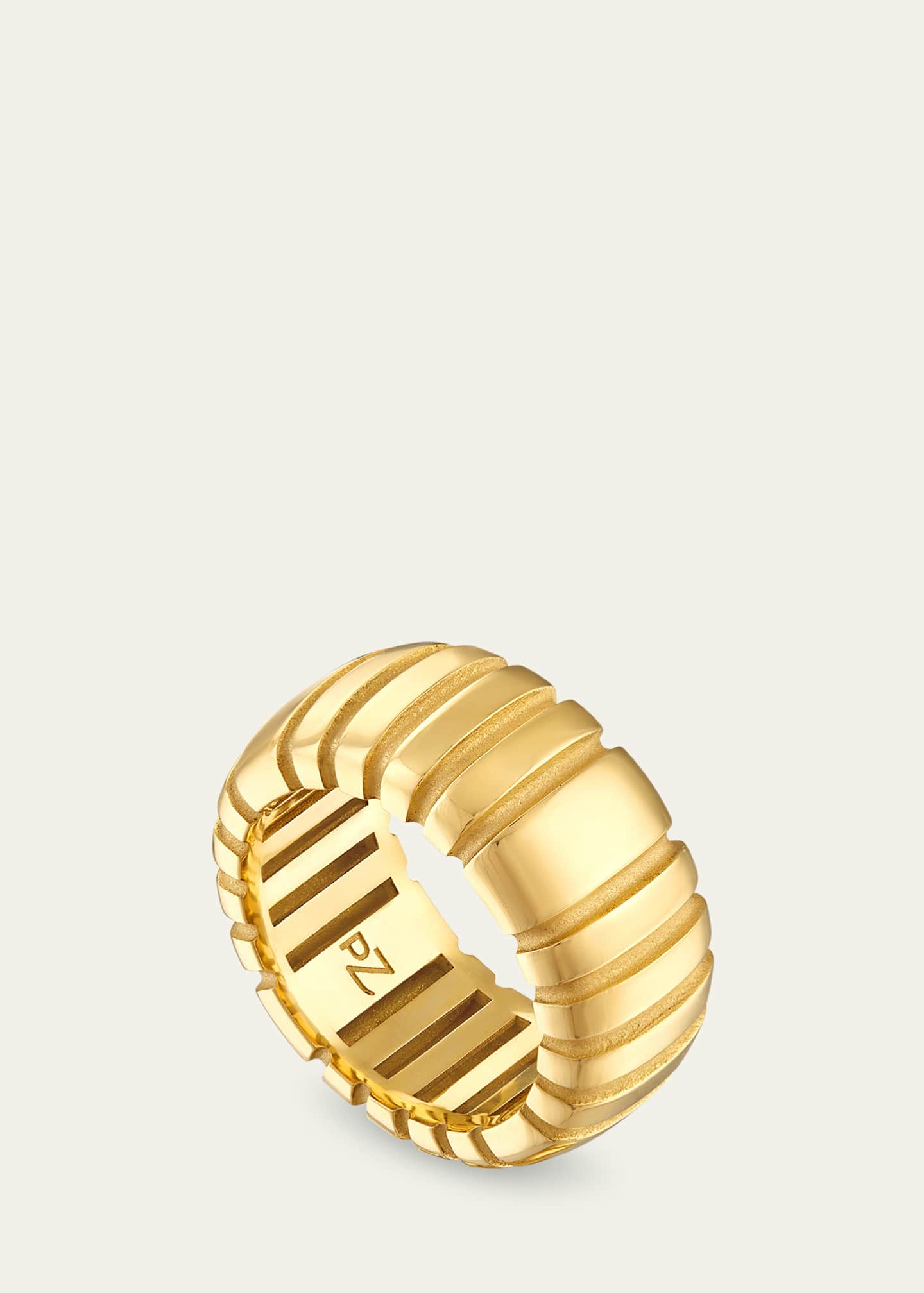 Pamela Zamore 18K Yellow Gold Orla Large Ridge Band Ring Image 2 of 2