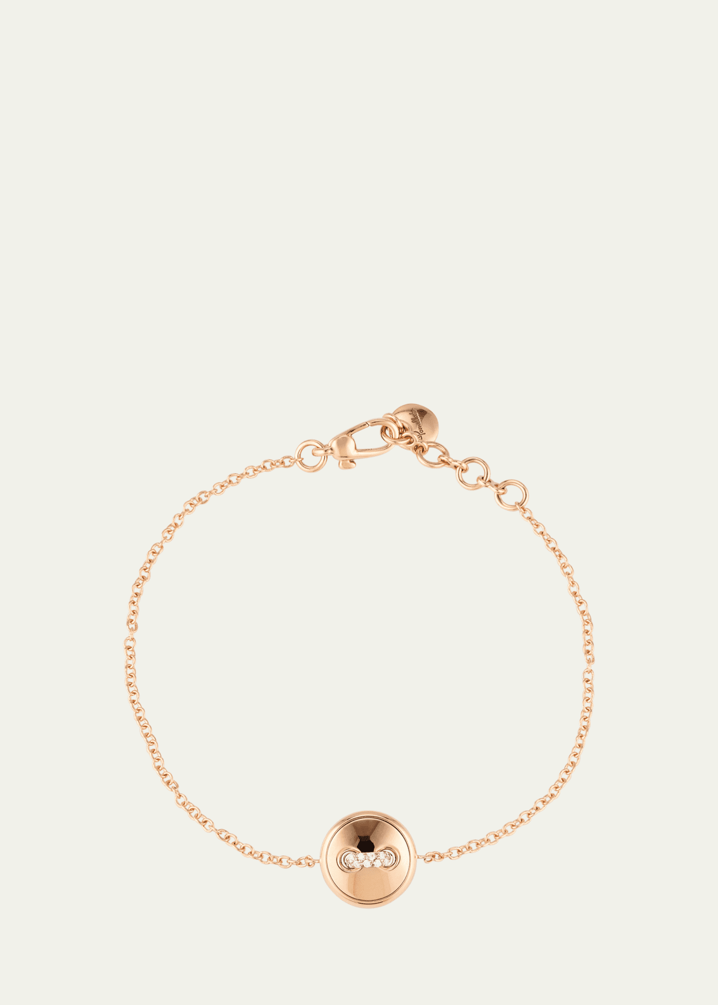 Pomellato Pom Pom Dot 18K Rose Gold Diamond and Turquoise Chain Bracelet Image 1 of 2