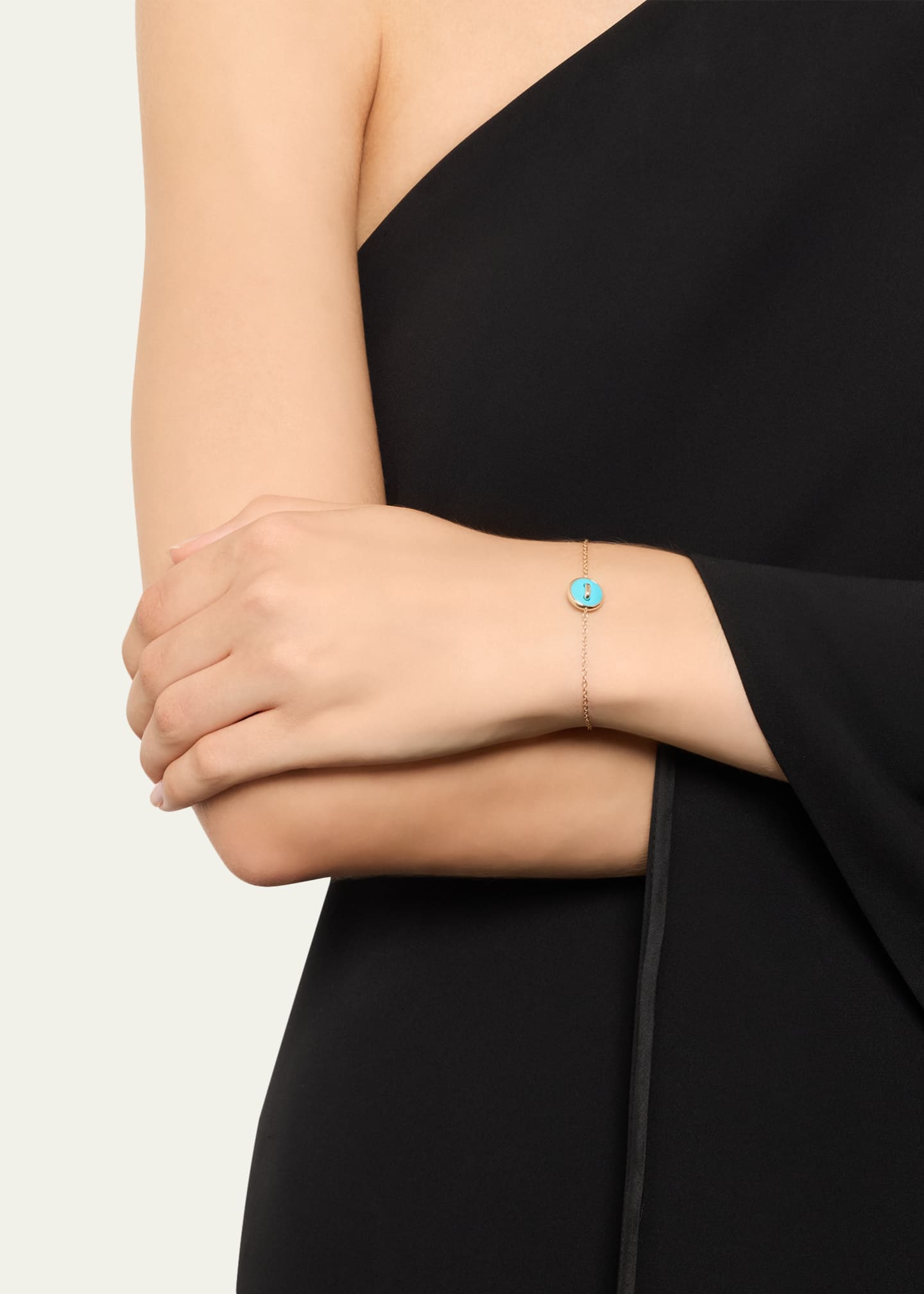 Pomellato Pom Pom Dot 18K Rose Gold Diamond and Turquoise Chain Bracelet Image 5 of 5