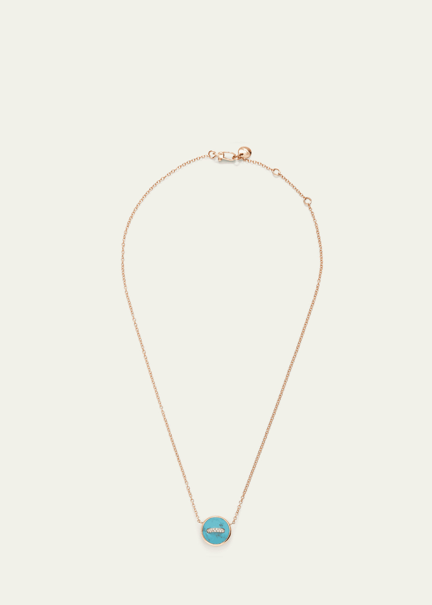 Pomellato Pom Pom Dot 18K Rose Gold Diamond and Turquoise Pendant Necklace Image 3 of 4
