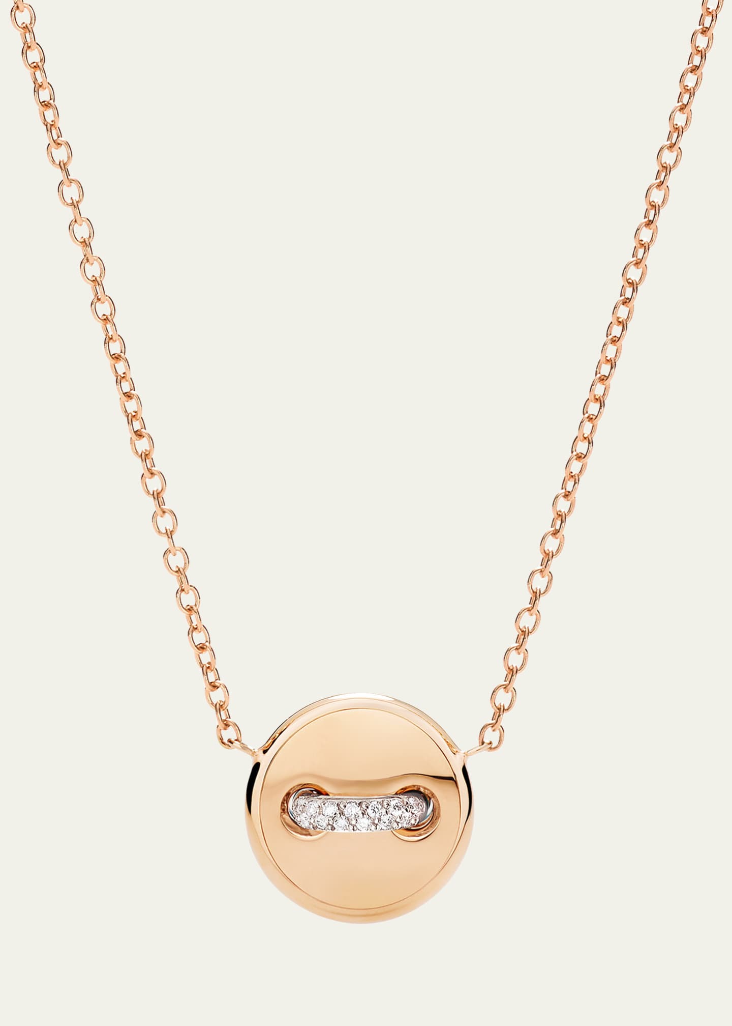 Pomellato Pom Pom Dot 18K Rose Gold Diamond and Turquoise Pendant Necklace Image 1 of 4