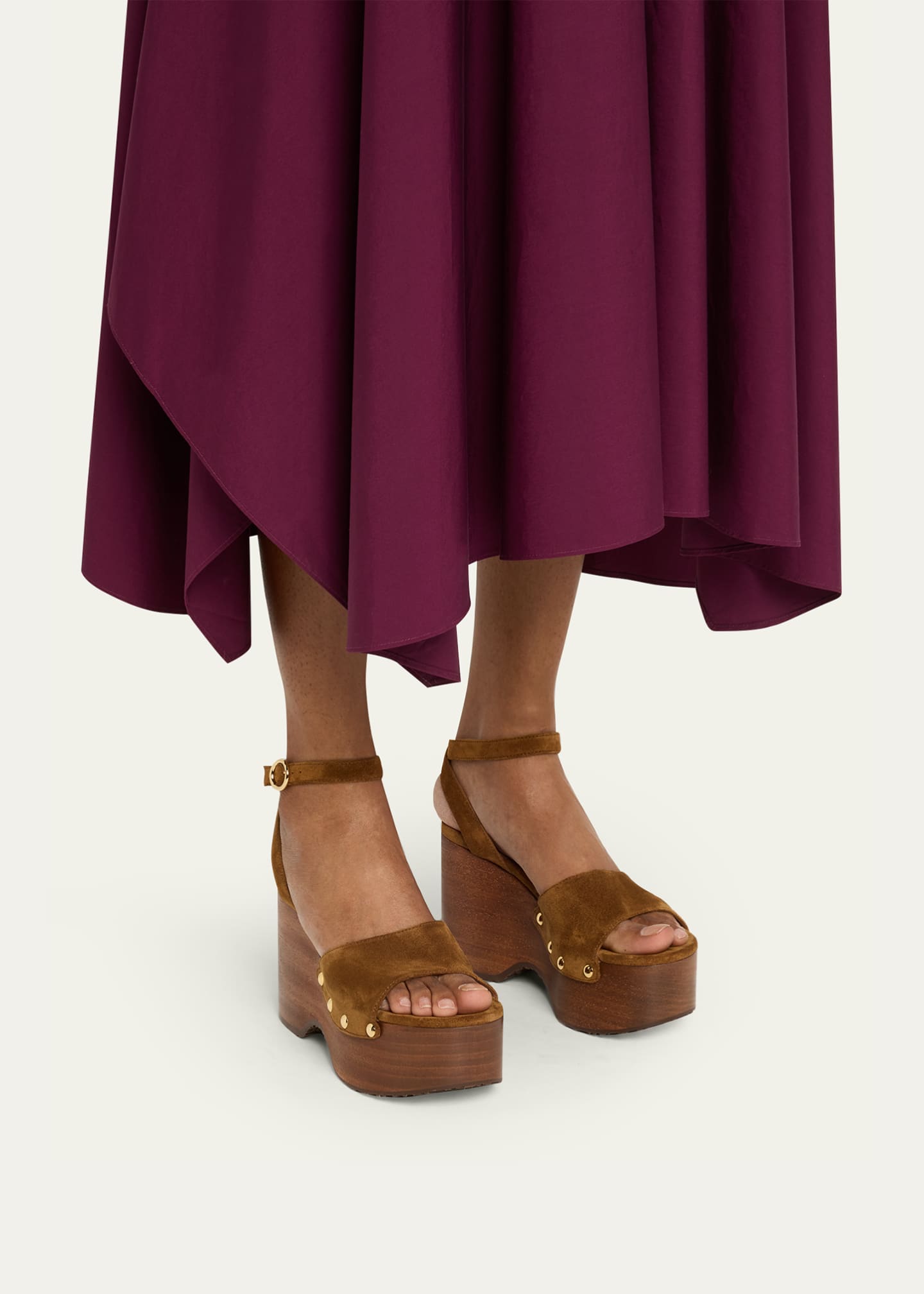 Gianvito Rossi Suede Ankle-Strap Platform Sandals Image 2 of 6
