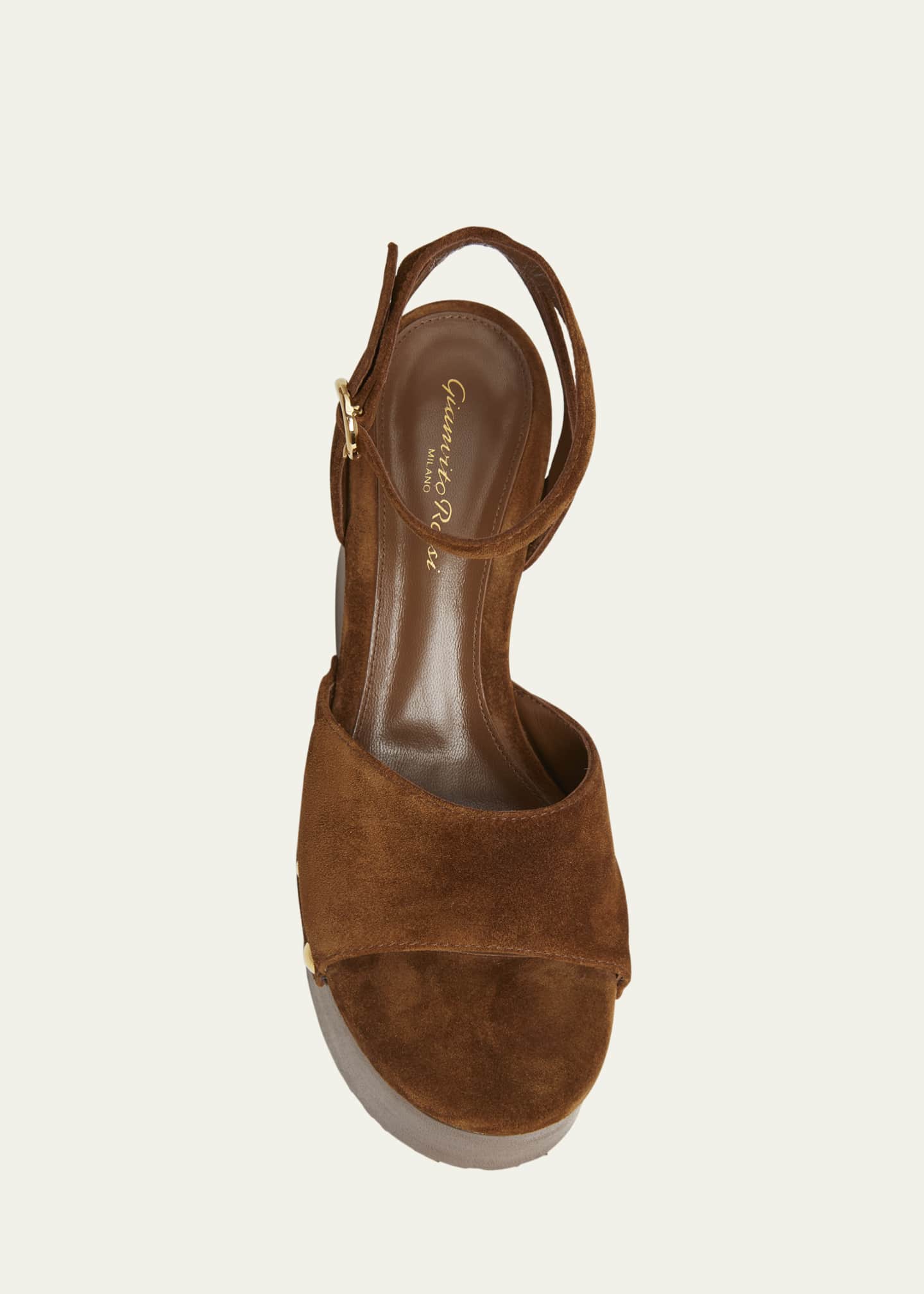 Gianvito Rossi Suede Ankle-Strap Platform Sandals Image 4 of 4