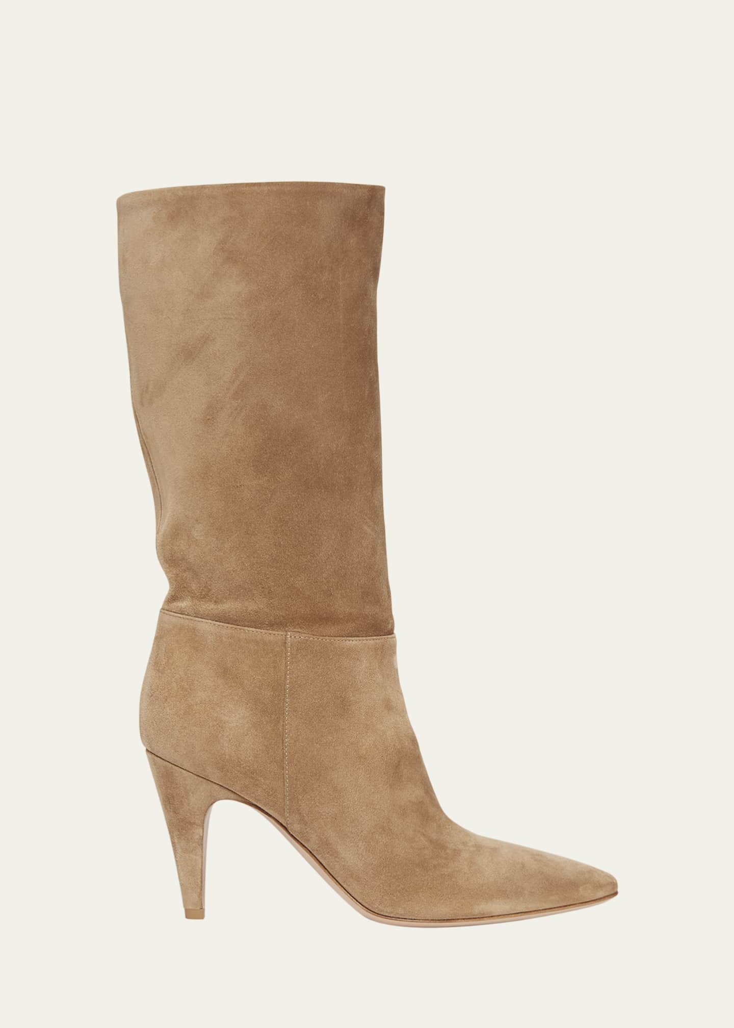 Gianvito Rossi Slouchy Suede Mid Boots Image 1 of 6