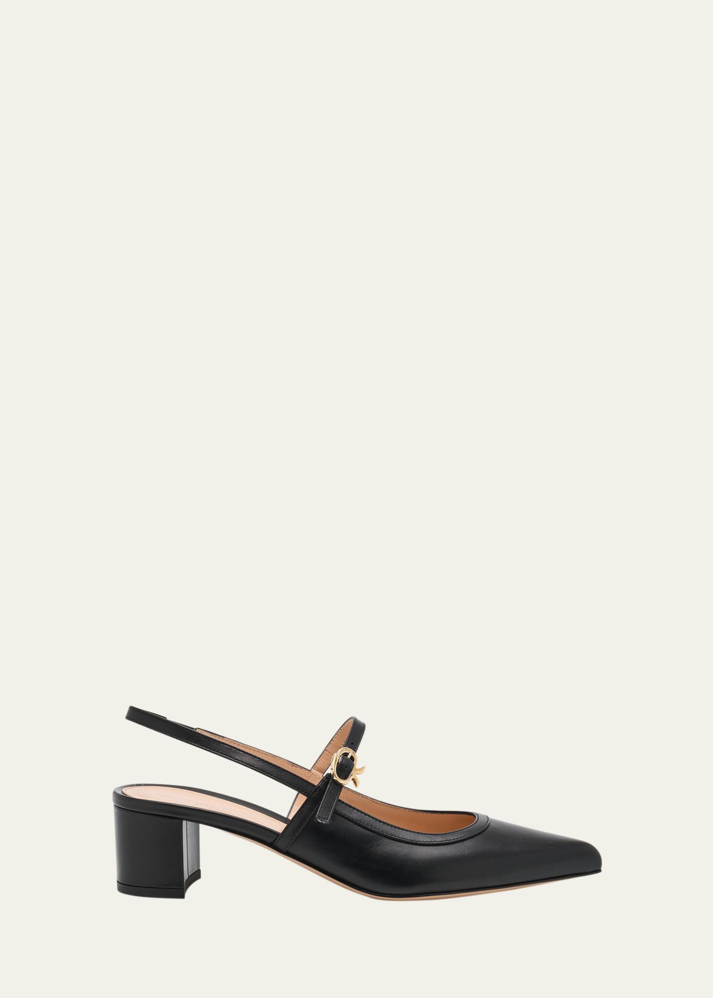 Gianvito Rossi Calfskin Mary Jane Slingback Pumps - Bergdorf Goodman