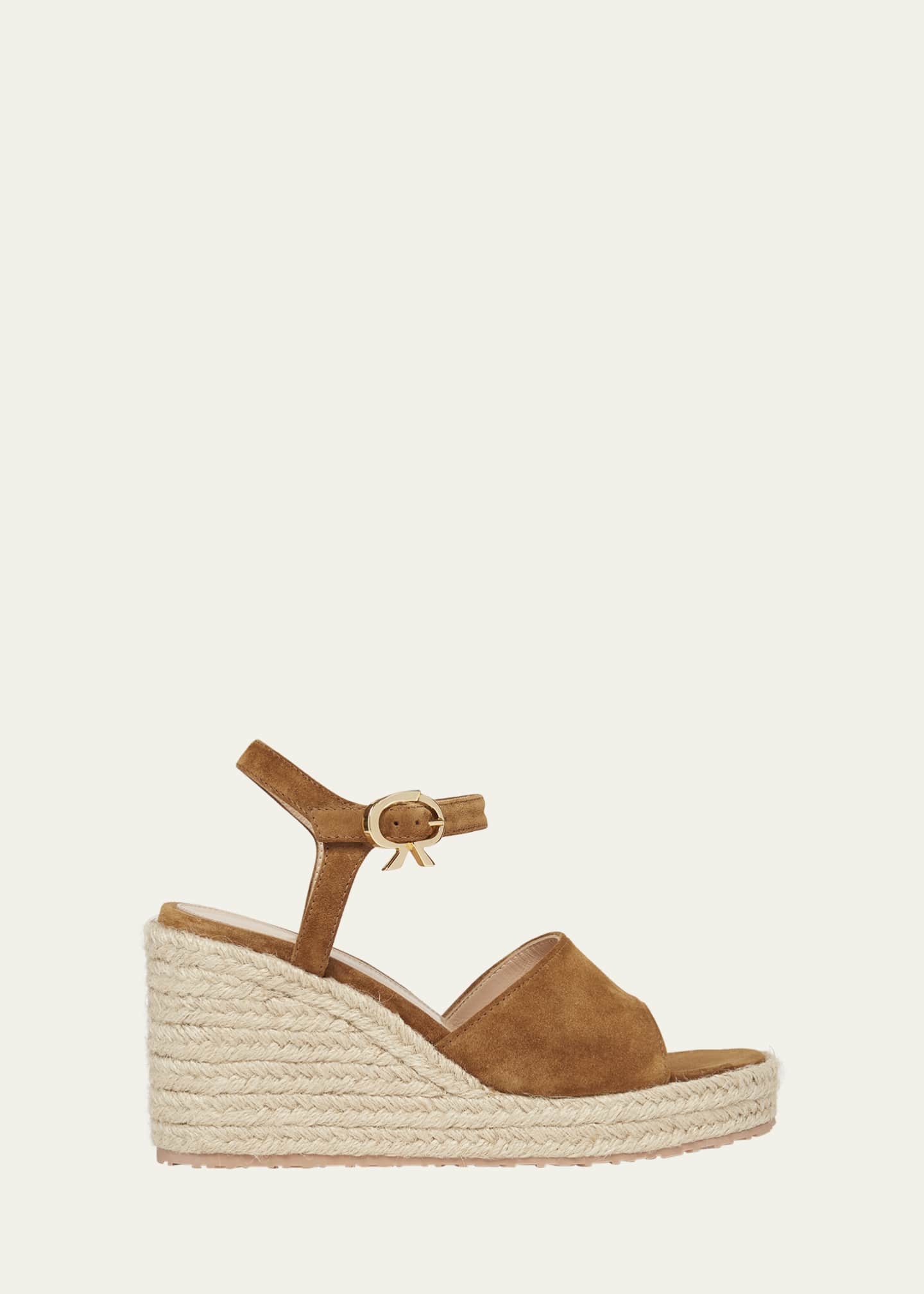 【送料&関税込】Gianvito Rossi Wedge Espadrilles Leather espadrille wedges in white - Gianvito Rossi | Mytheresa